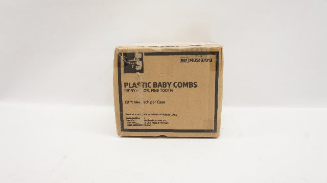 Medline MDS137013 Latex Free Plastic Baby Comb Ivory Fine Tooth - Case of 144