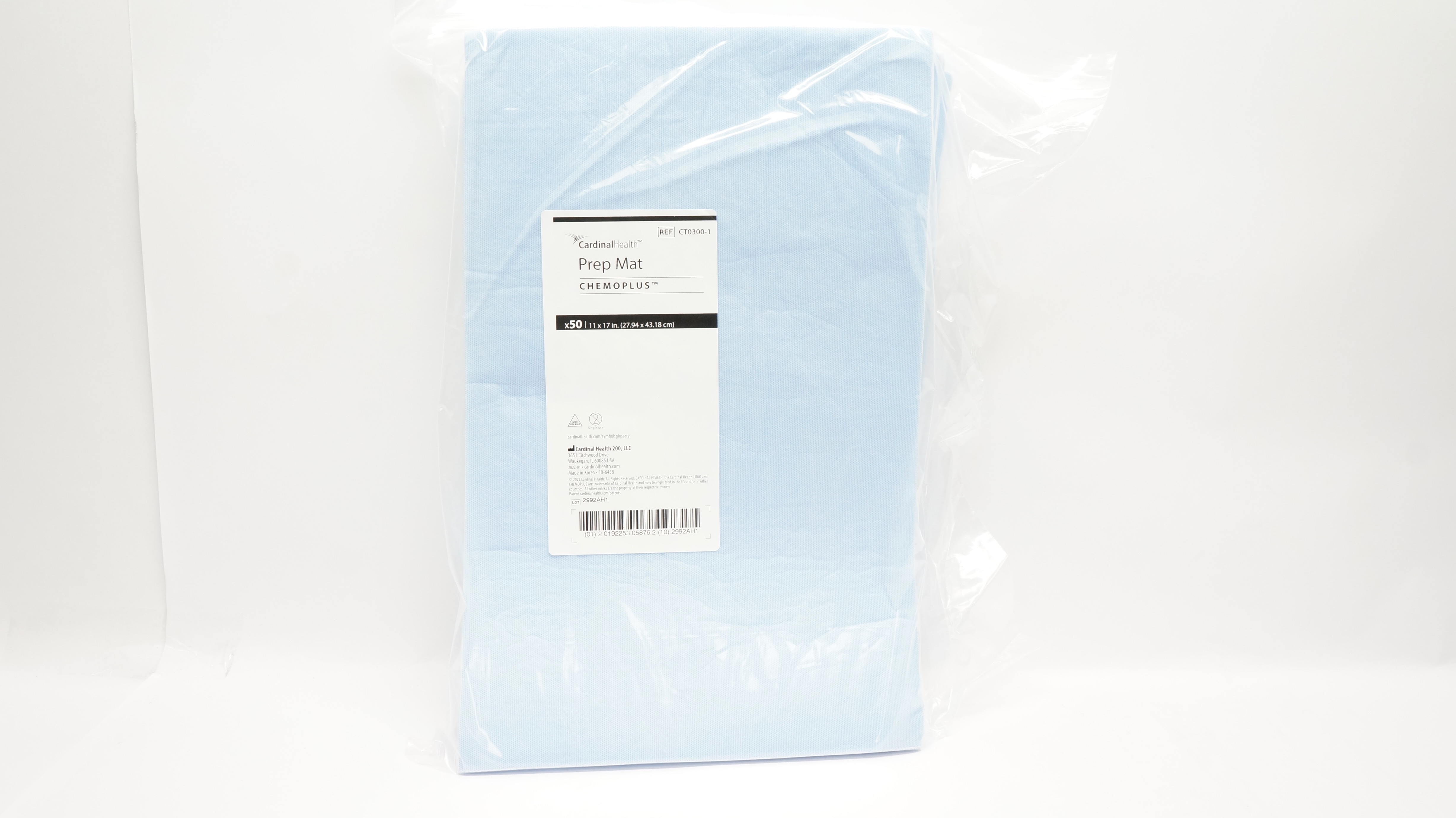 Prep Mat Cardinal Health CT0300-1 Chemoplus Prep Mat 11inch x 17inch - Pack of 50