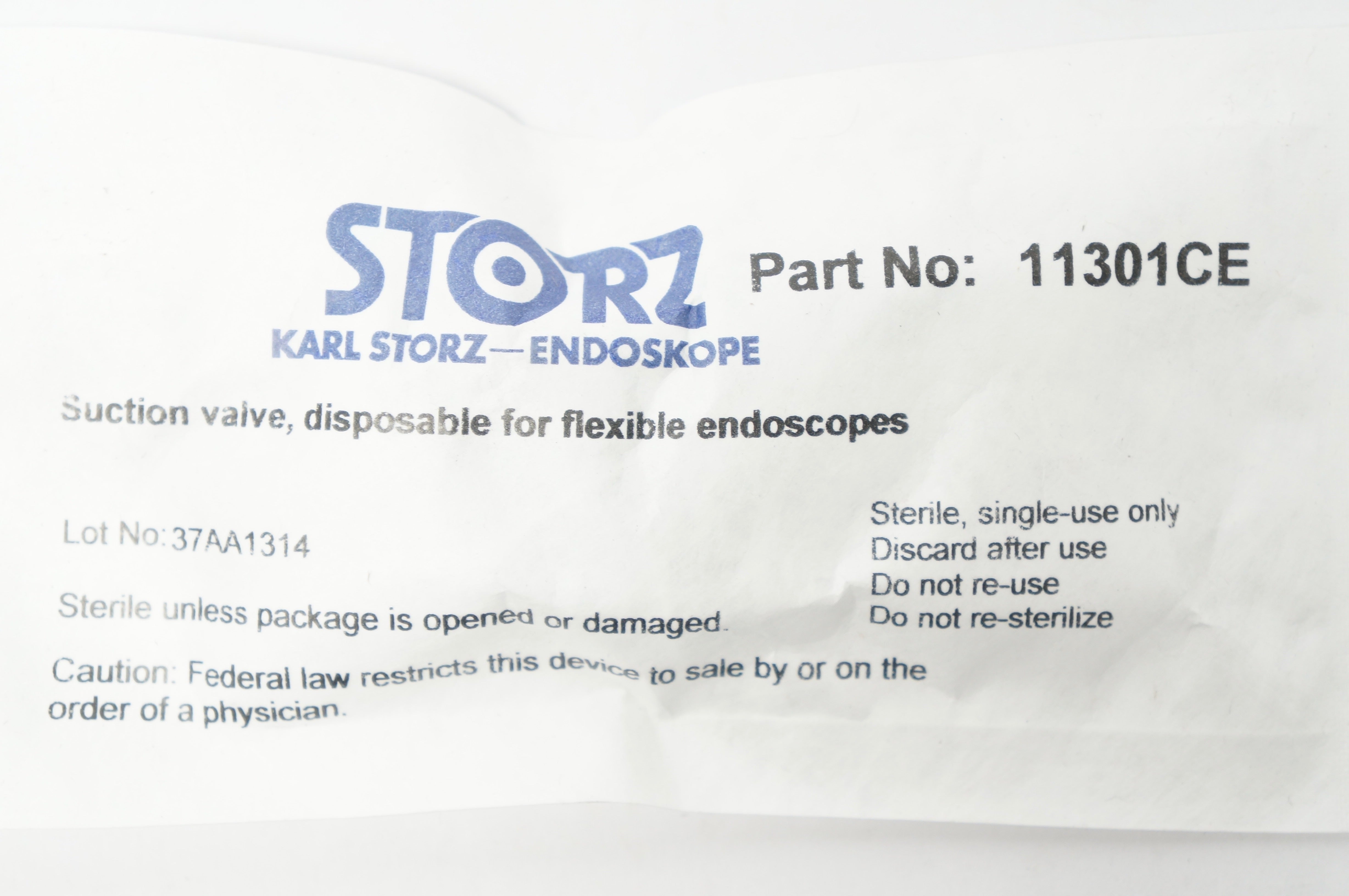 Karl Storz 11301CE Suction Valve, Disposable for Flexible Endoscopes