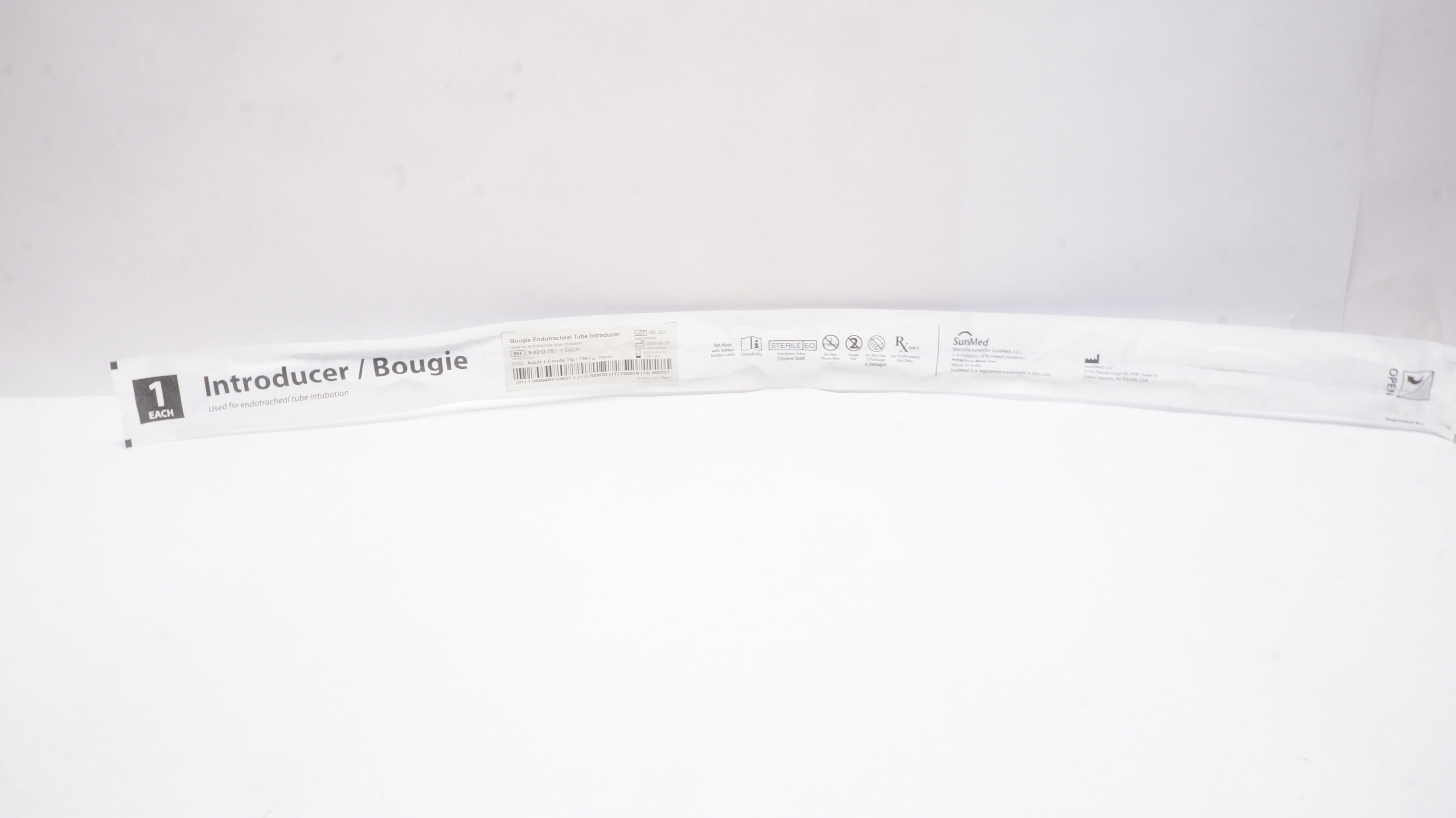 SunMed 9-0212-70 Bougie Endotracheal Tube Introducer, Adult 15Fr x 70cm (x)