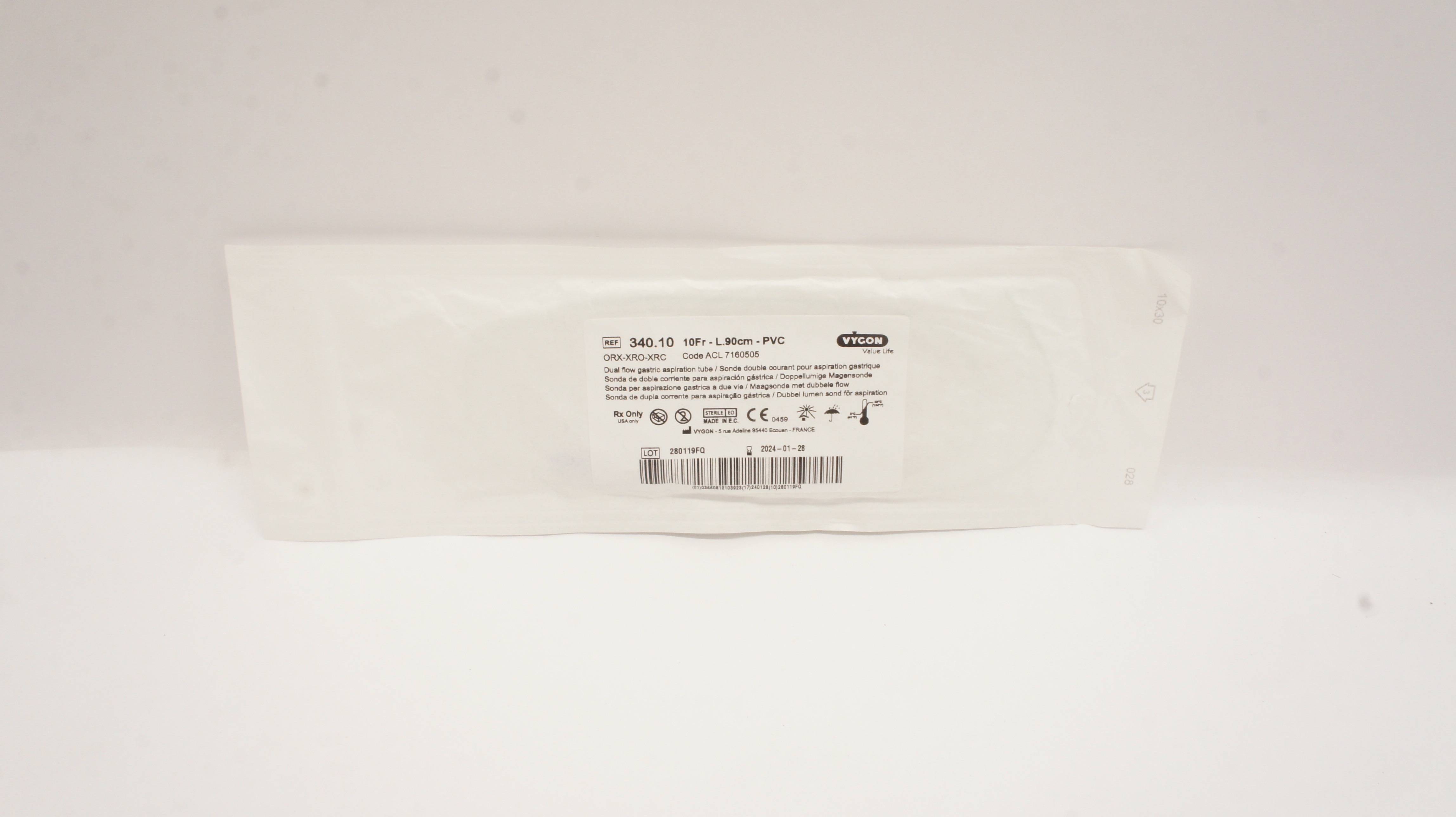 Vygon 340.10 Double Lumen Gastric Tube 10Fr x 90cm