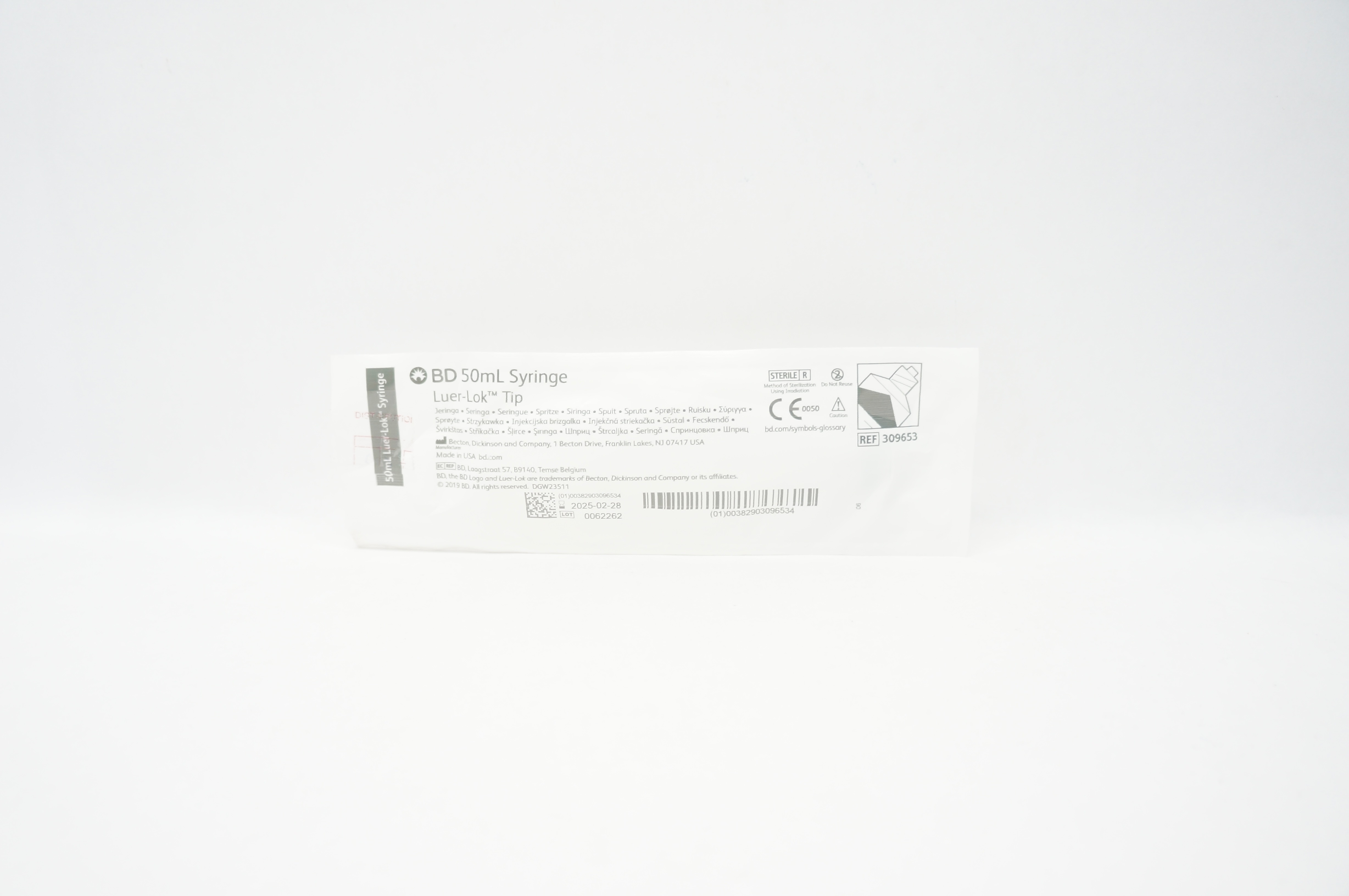 BD 309653 50ml Syringe Luer-Lok Tip