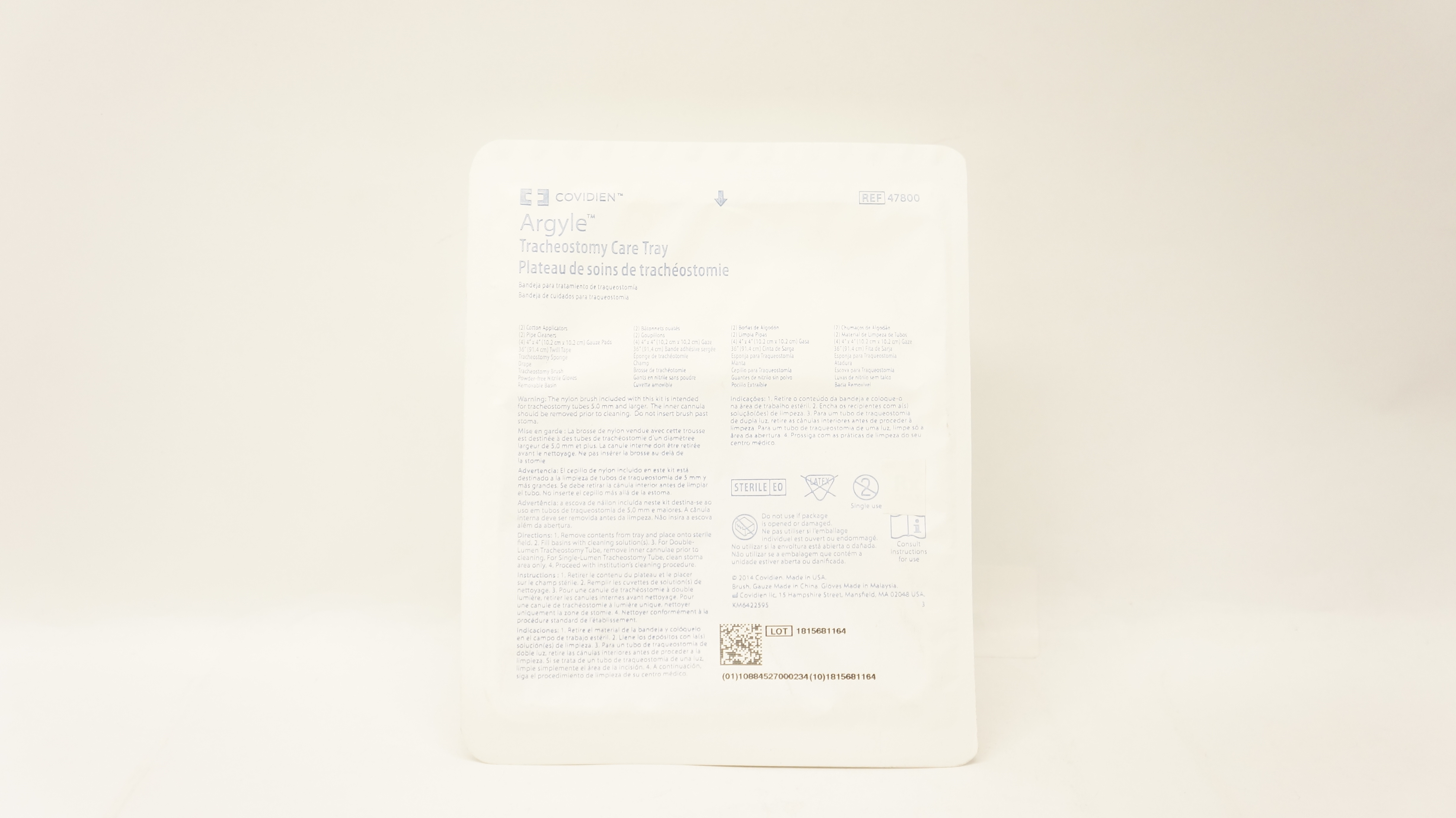 Covidien 47800 Argyle Tracheostomy Care Tray