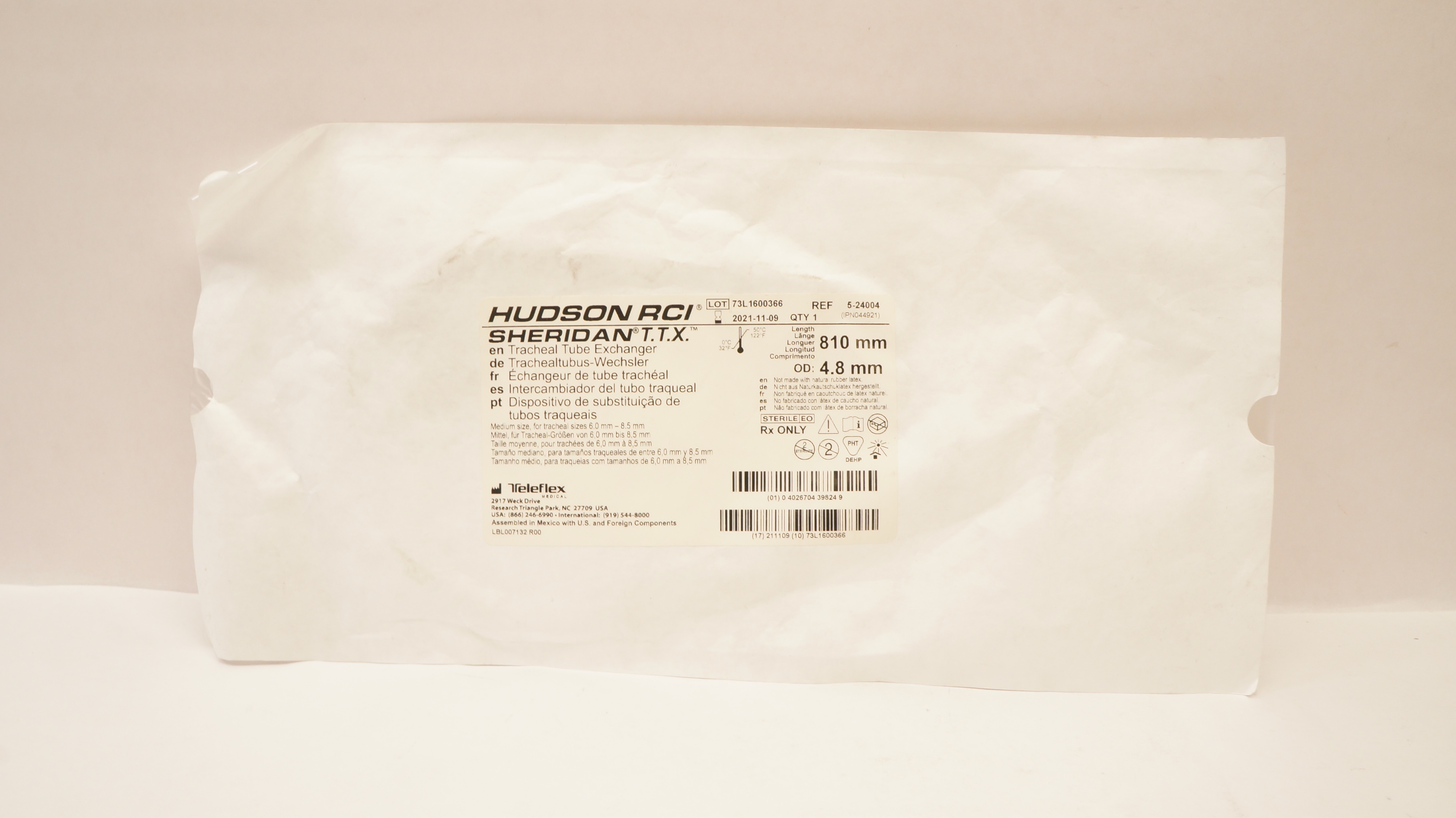 Teleflex 5-24004 Hudson RCI Tracheal Tube Exchanger 810mm x 4.8mm (x)