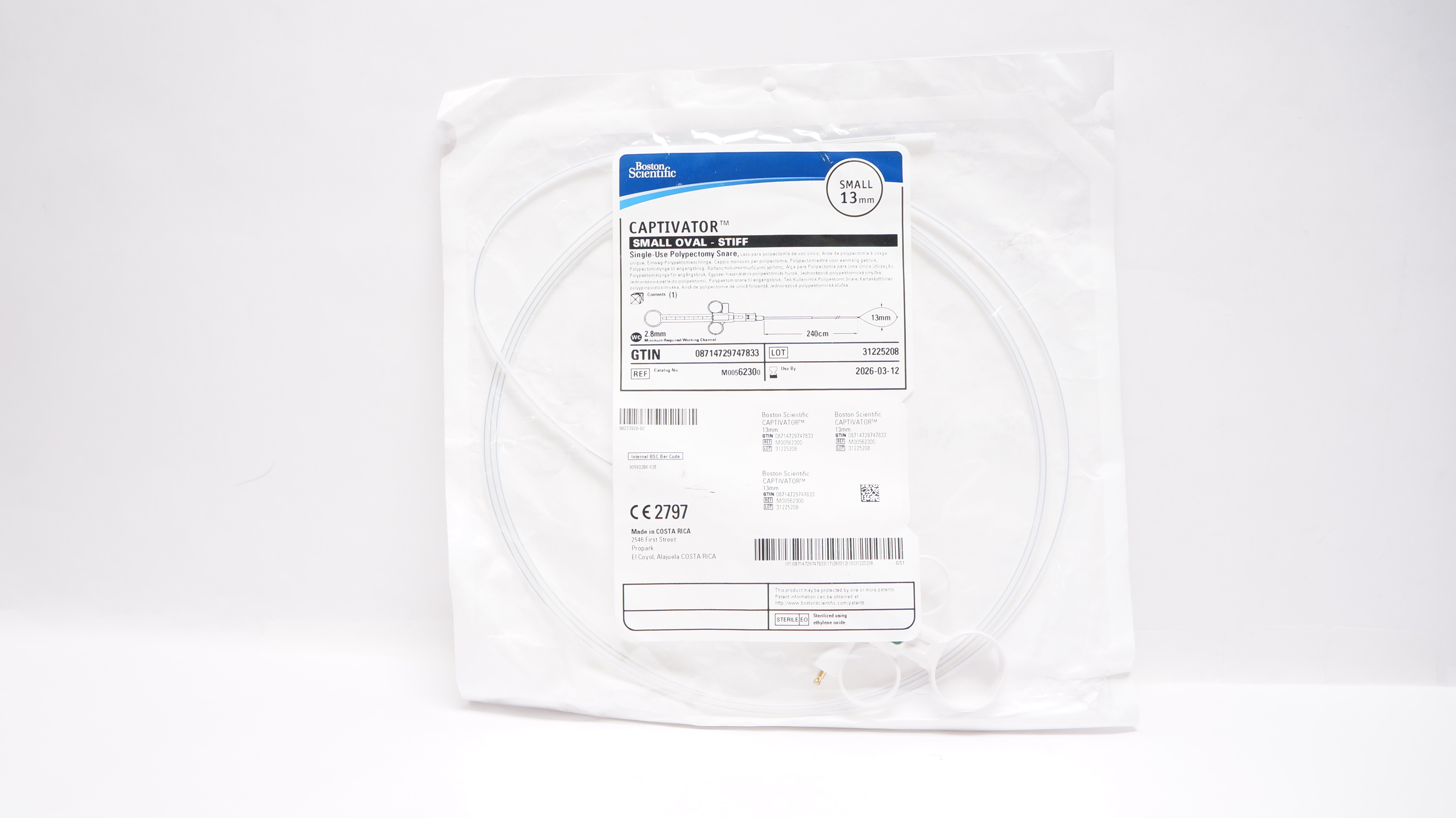 Boston Scientific M00562300 Captivator Small Oval Stiff Polypectomy Snare 13mm