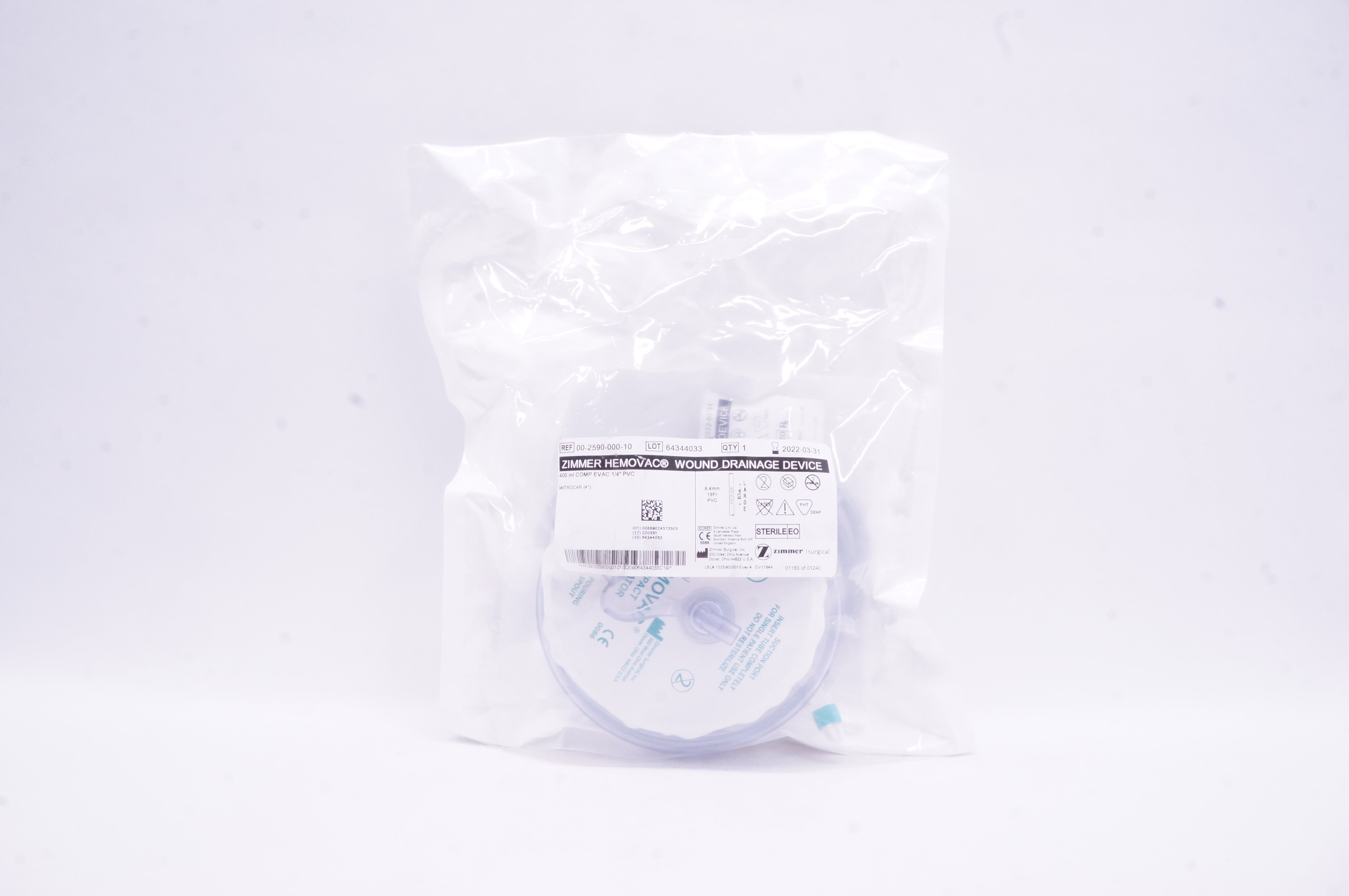 Zimmer 00-2590-000-10 Hemovac Wound Drainage Device
