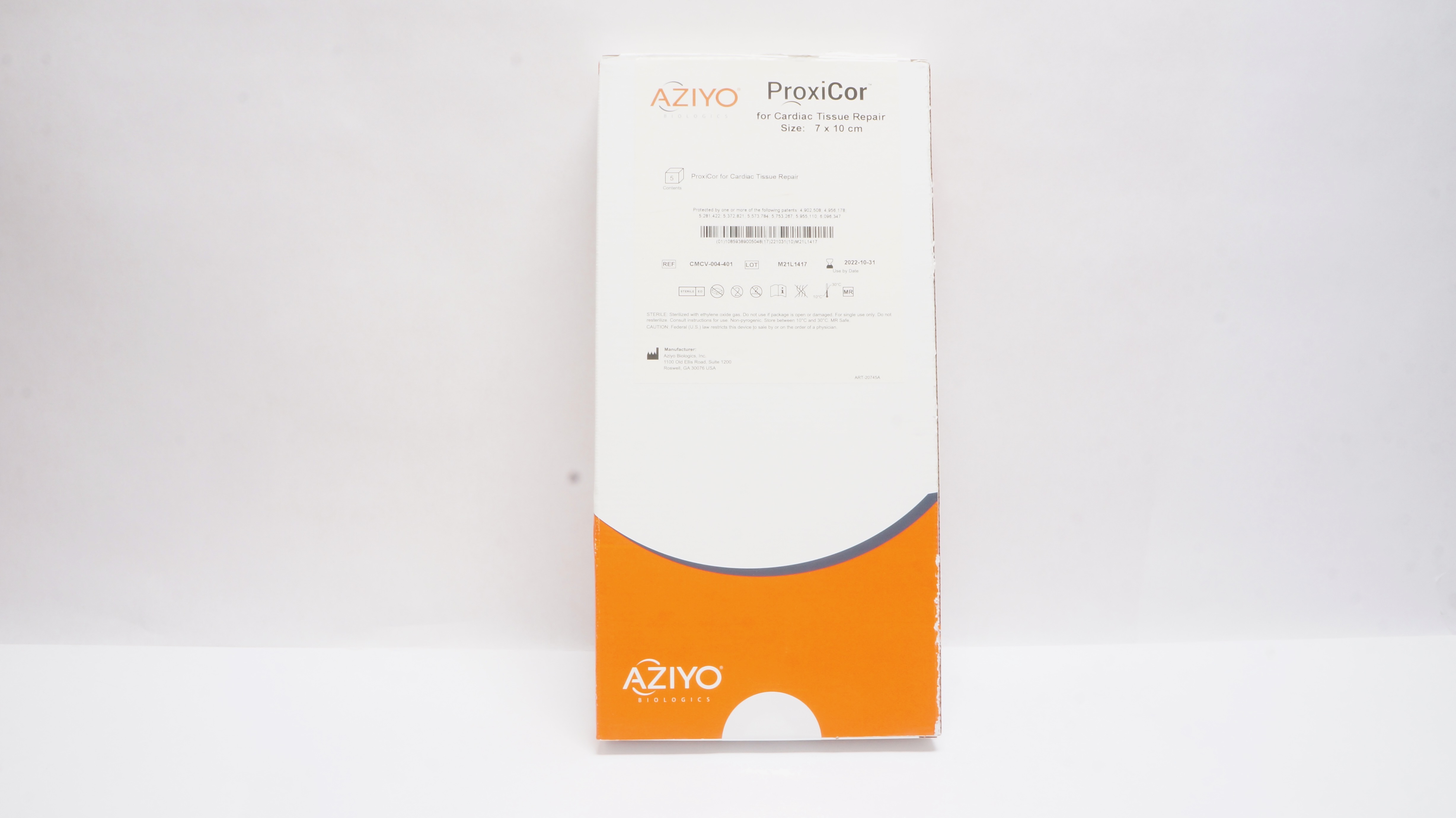 Aziyo CMCV-004-401 ProxiCor for Cardiac Tissue Repair 7 x 10cm (x