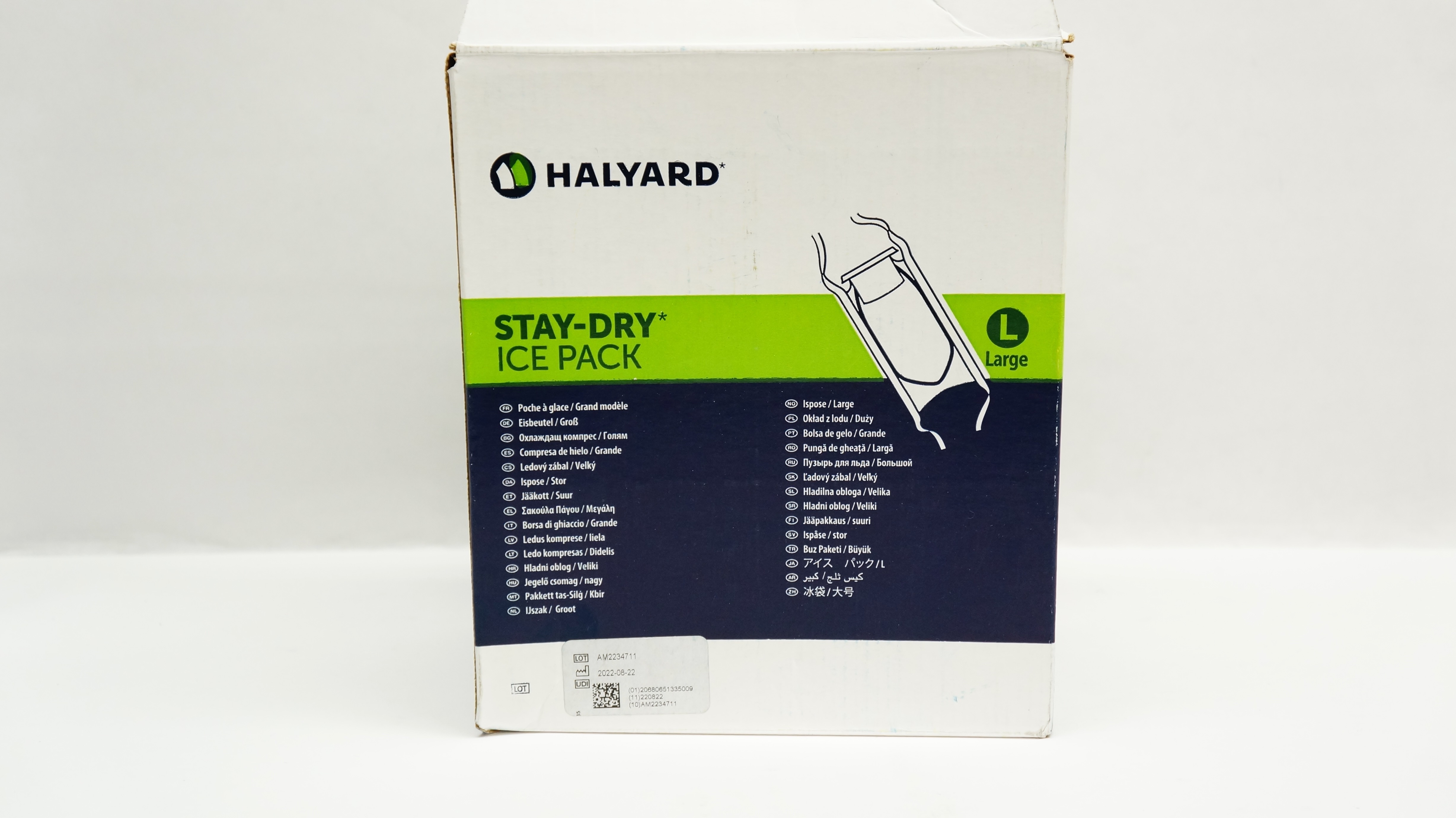 Halyard 33500 StayDry Ice Pack, Size Large Box of 25