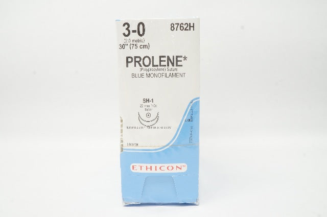 Ethicon 8762H 3-0 PROLENE SH-1 22mm 1/2c Taper 30inch - Box of 36 (x)
