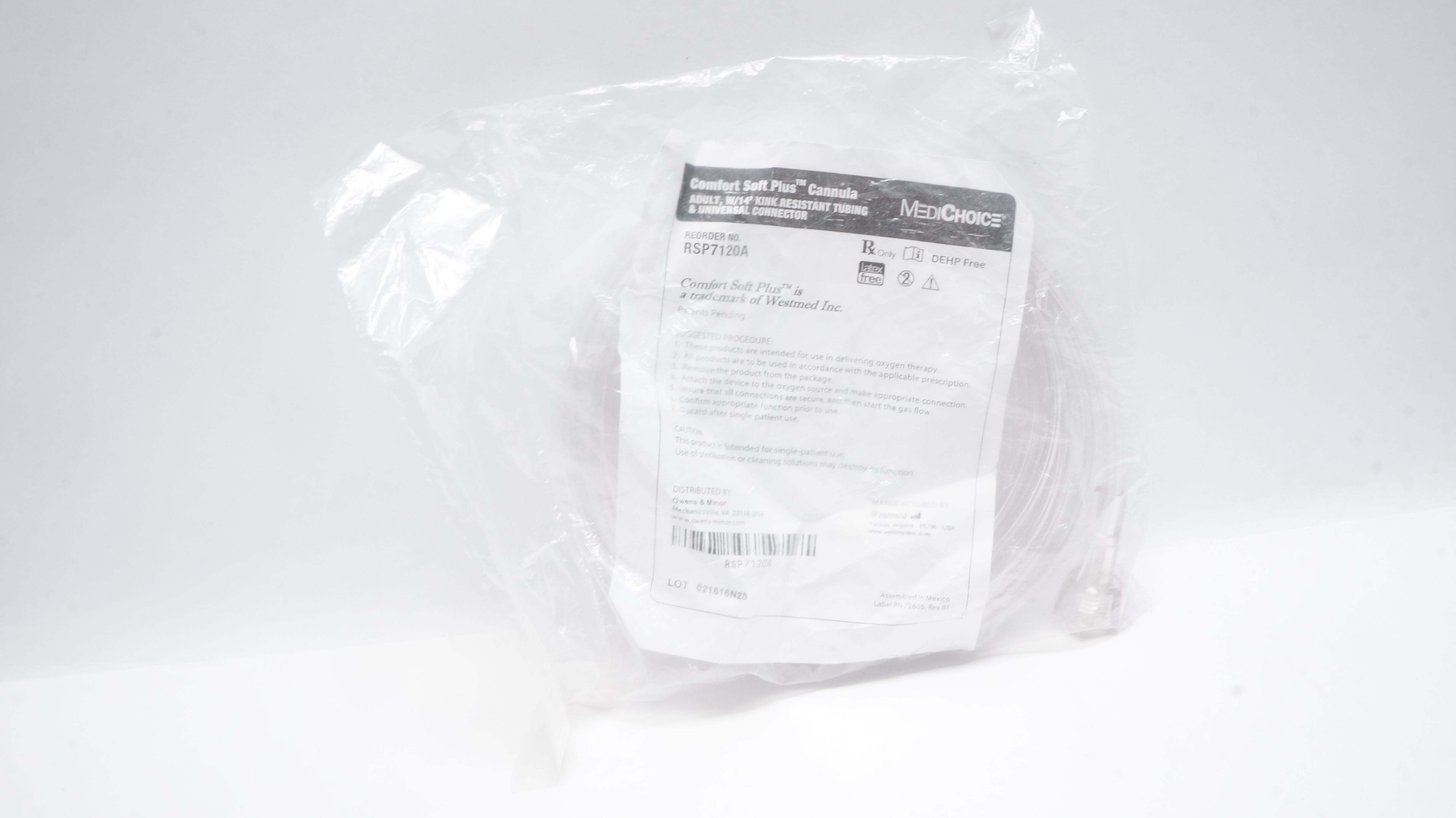 Westmed RSP7120A Comfort Soft Plus Cannula Adult w/14ft. Tubing & Connector