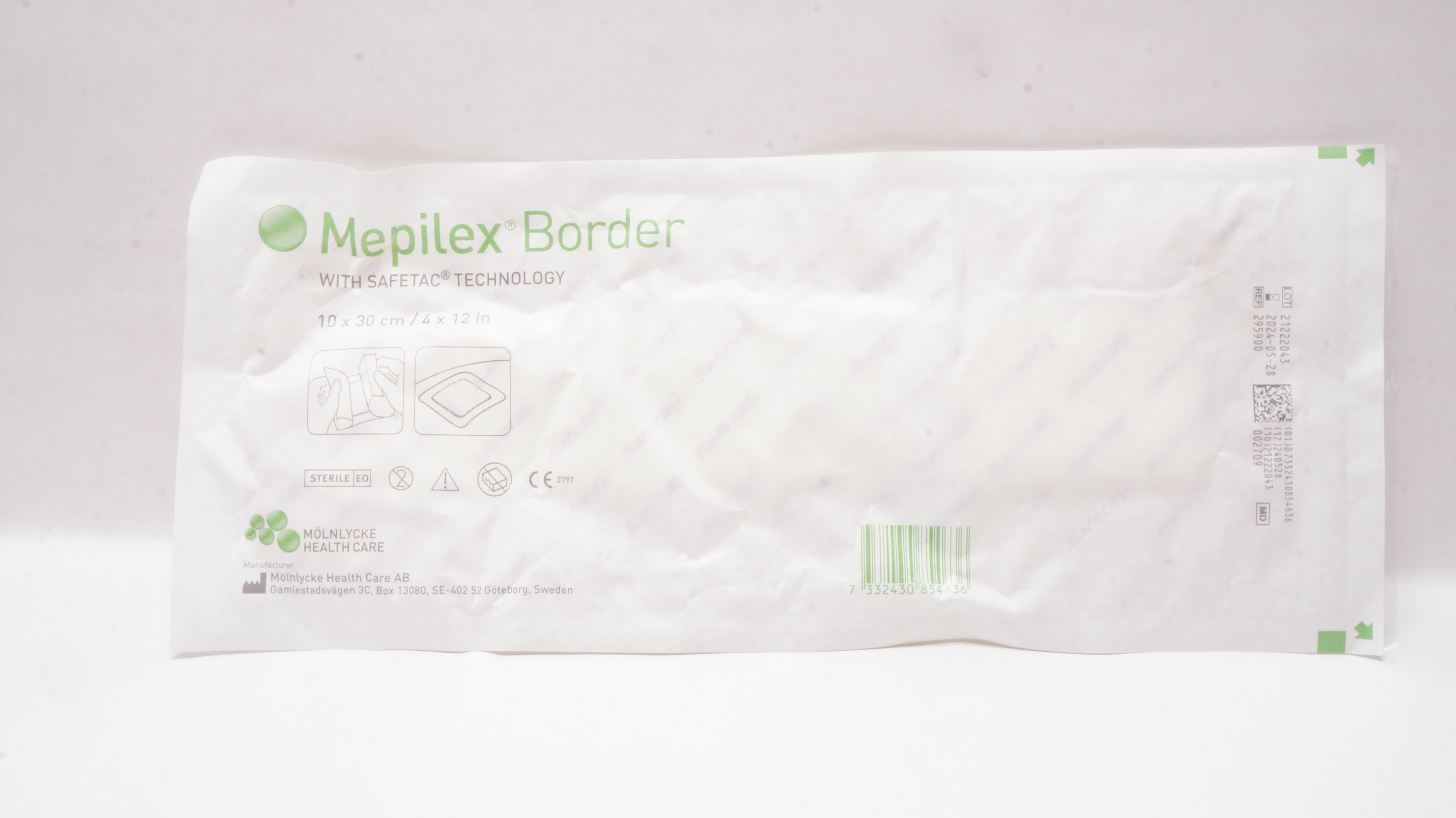 Molnlycke 295900 SelfAdherent Soft Silicone Foam Dressing 4inch x 12inch