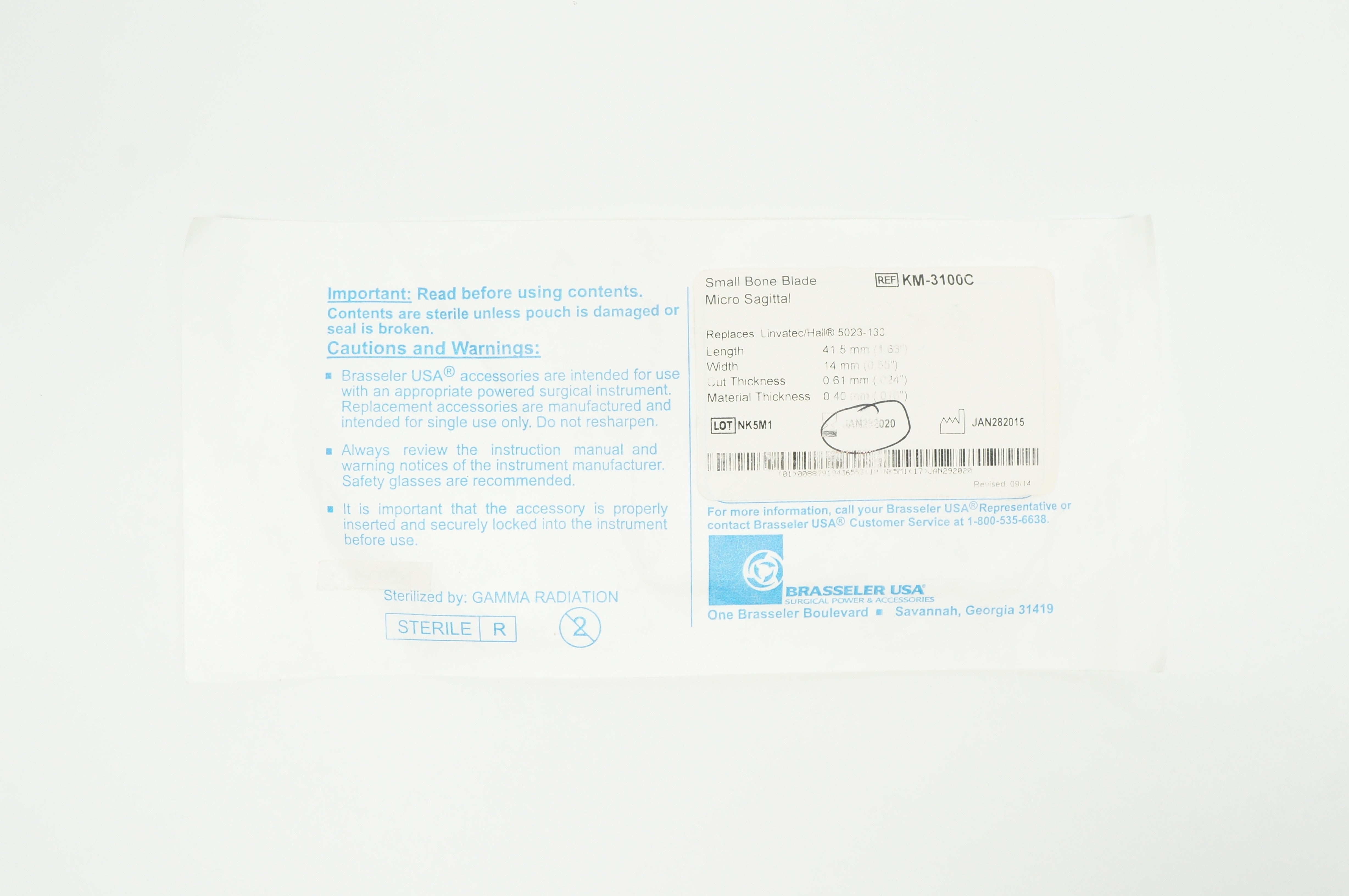 Brasseler KM-3100C Small Bone Blade Micro Sagittal (x)