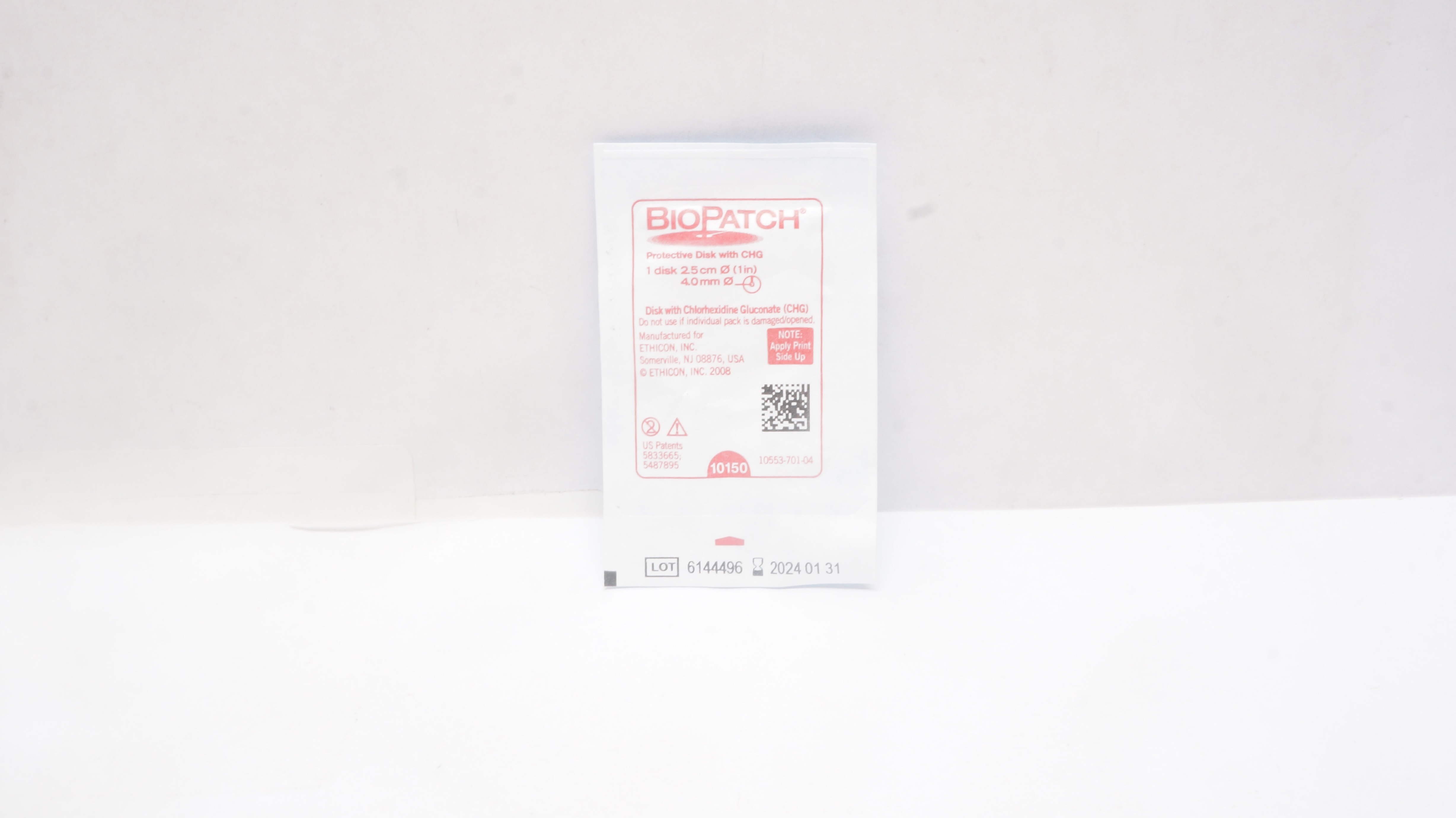 Ethicon 10150 BioPatch Protective Disk with CHG 1inch x 4.0mm