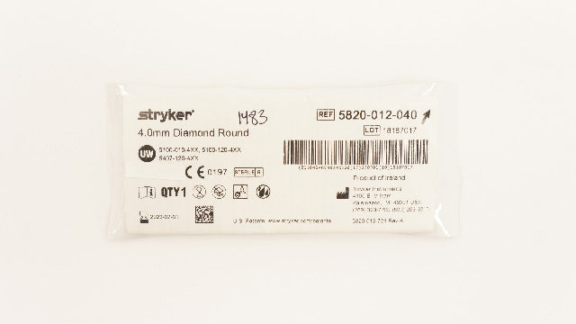 Stryker 5820-012-040 Diamond Round Bur 4.0mm