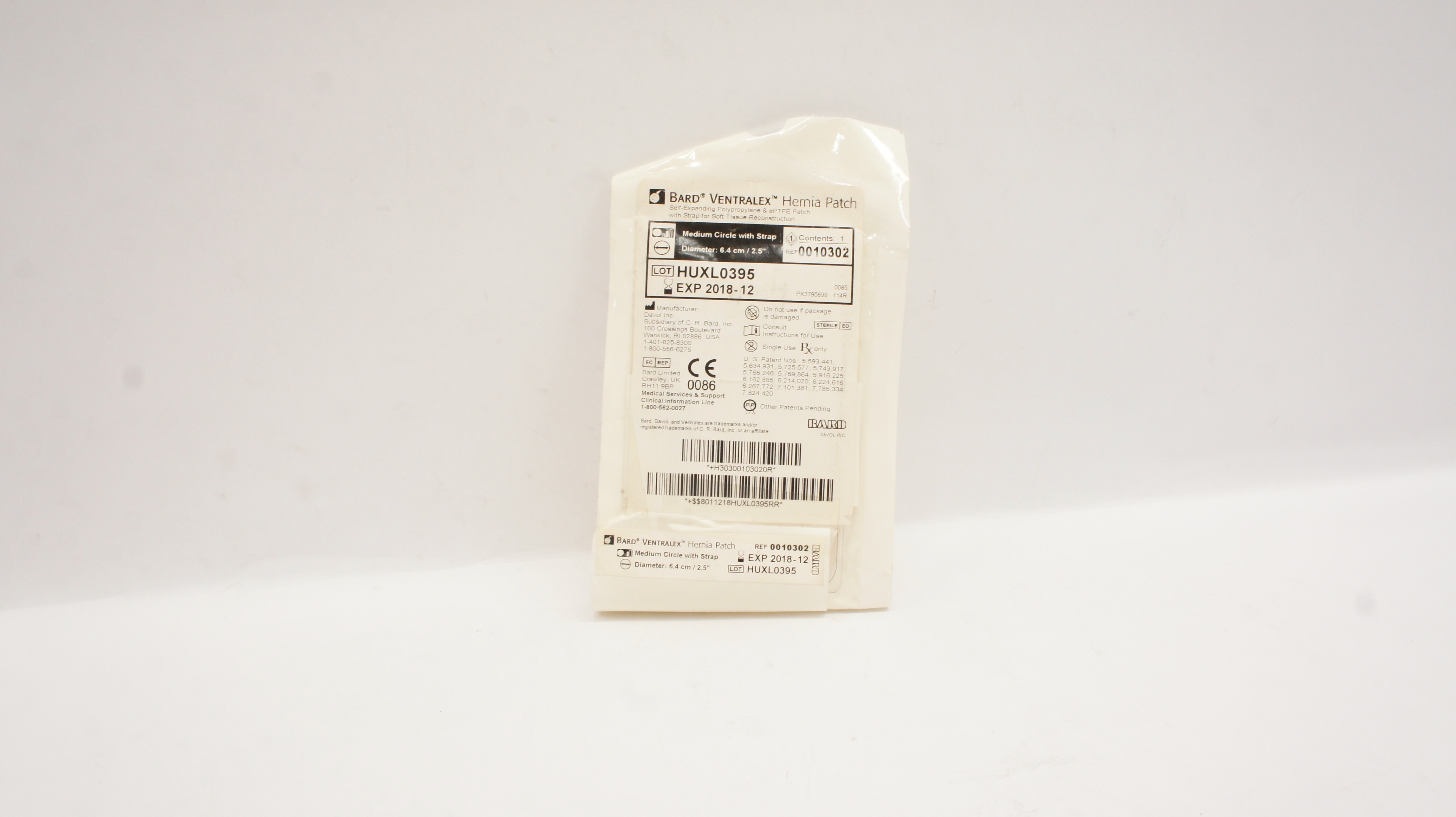 Bard 0010302 Davol Ventralex Hernia Patch 2.5inch (x)