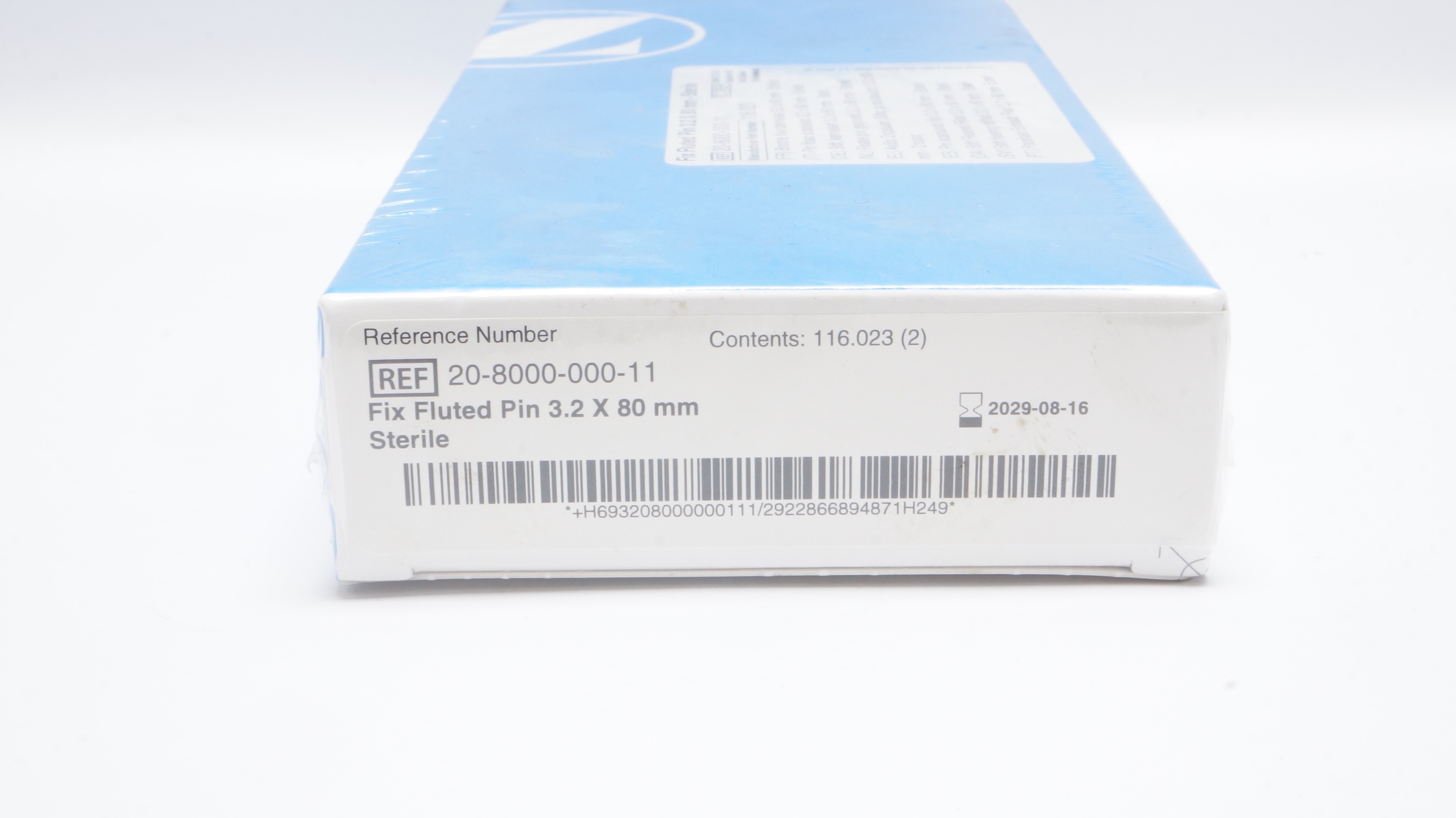 Zimmer 20-8000-000-11 Fix Fluted Pin, Sterile 3.2 x 80mm