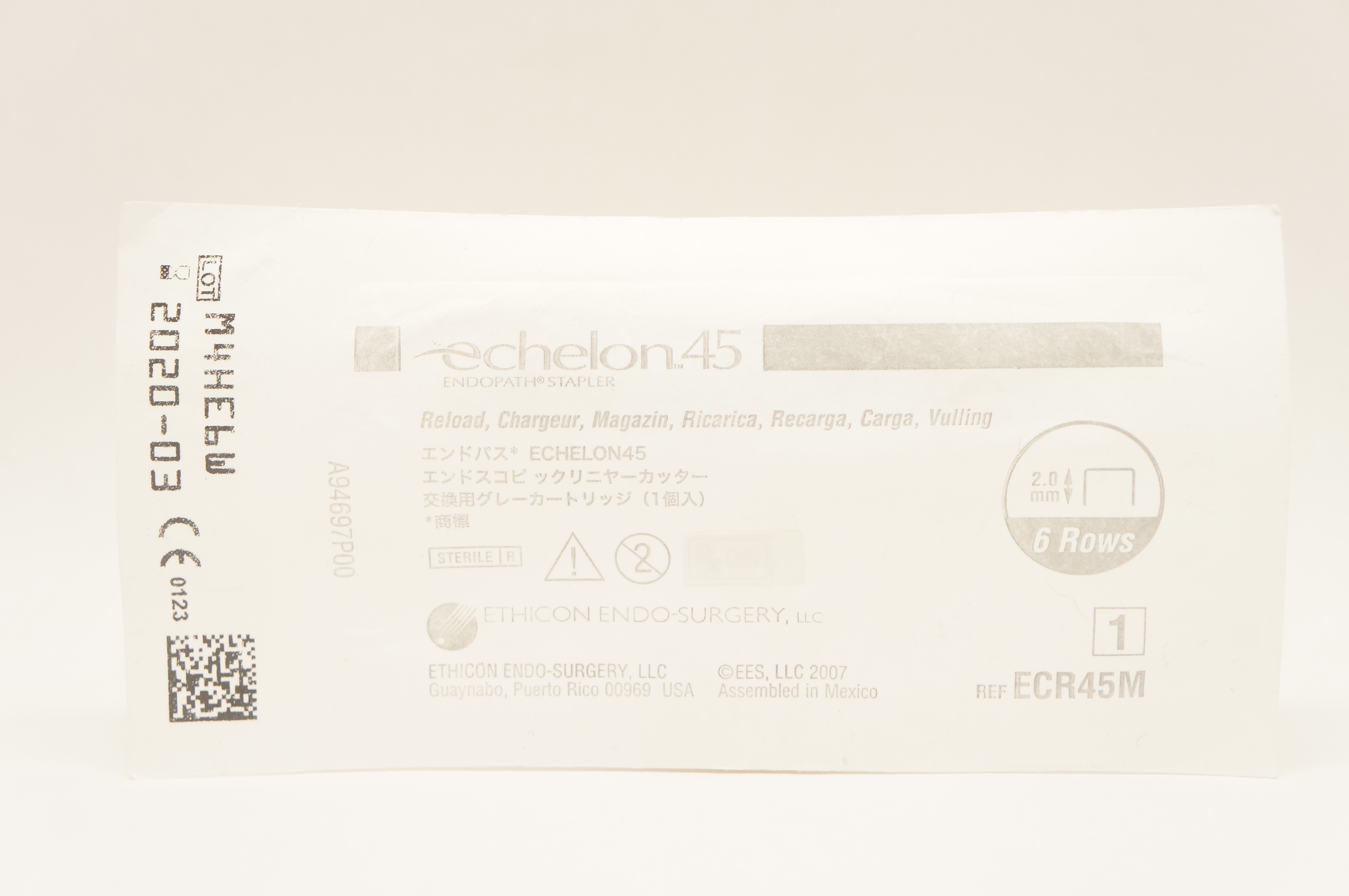 Ethicon ECR45M ECHELON 45 Endopath Stapler Reload 2mm 6 Rows (x)