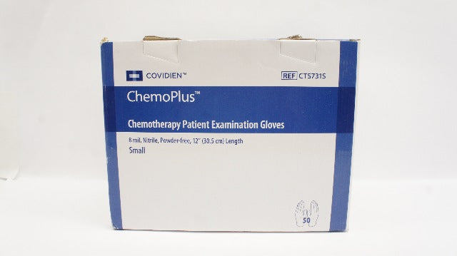 Covidien CTS731S ChemoPlus Chemotherapy Patient Examination Gloves S - Box of 50