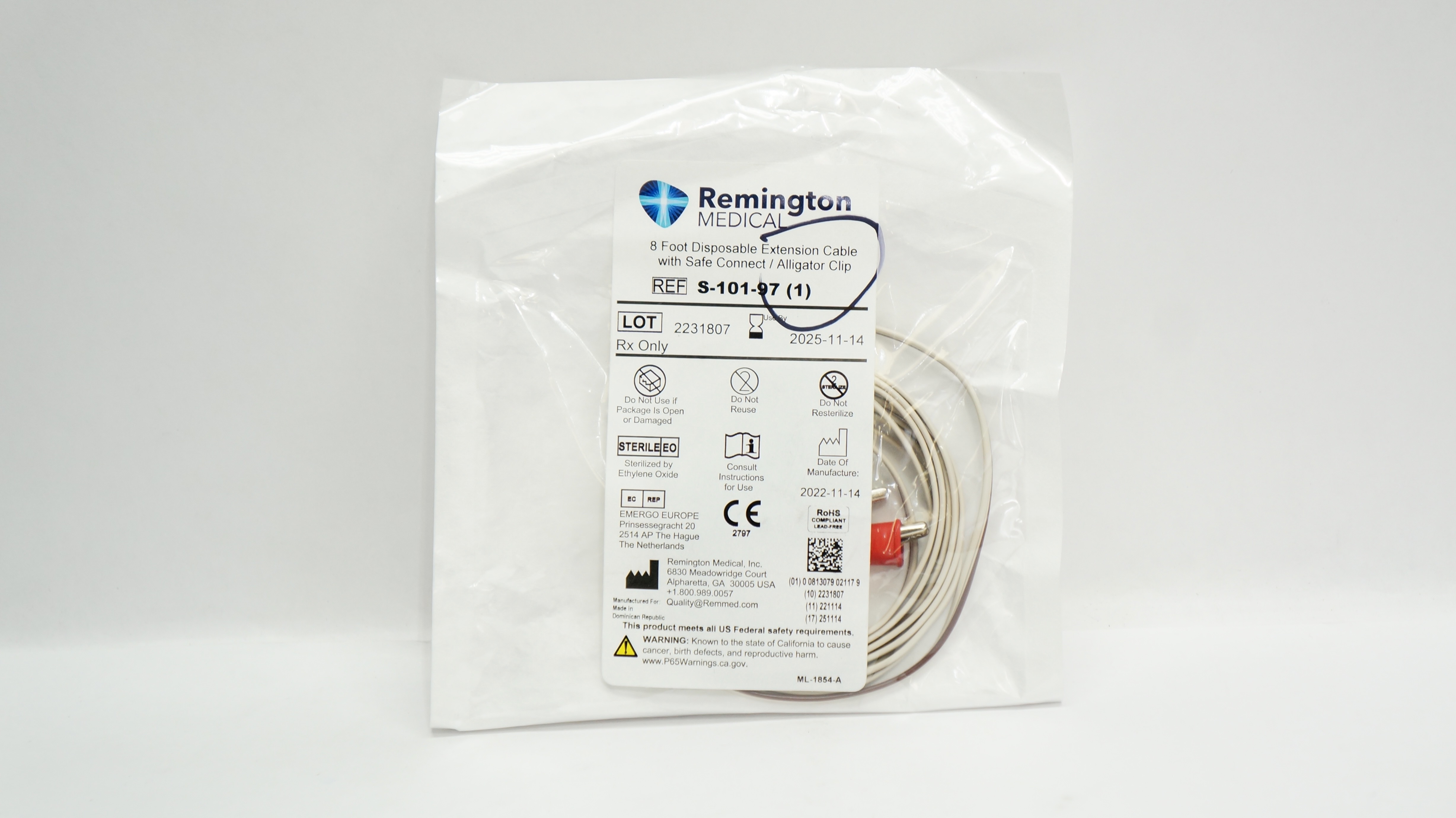 Neuroflex Rmi Safe Boot RMI S-101-97-12 12 Foot Disposable Extension Cable with Safe Connect