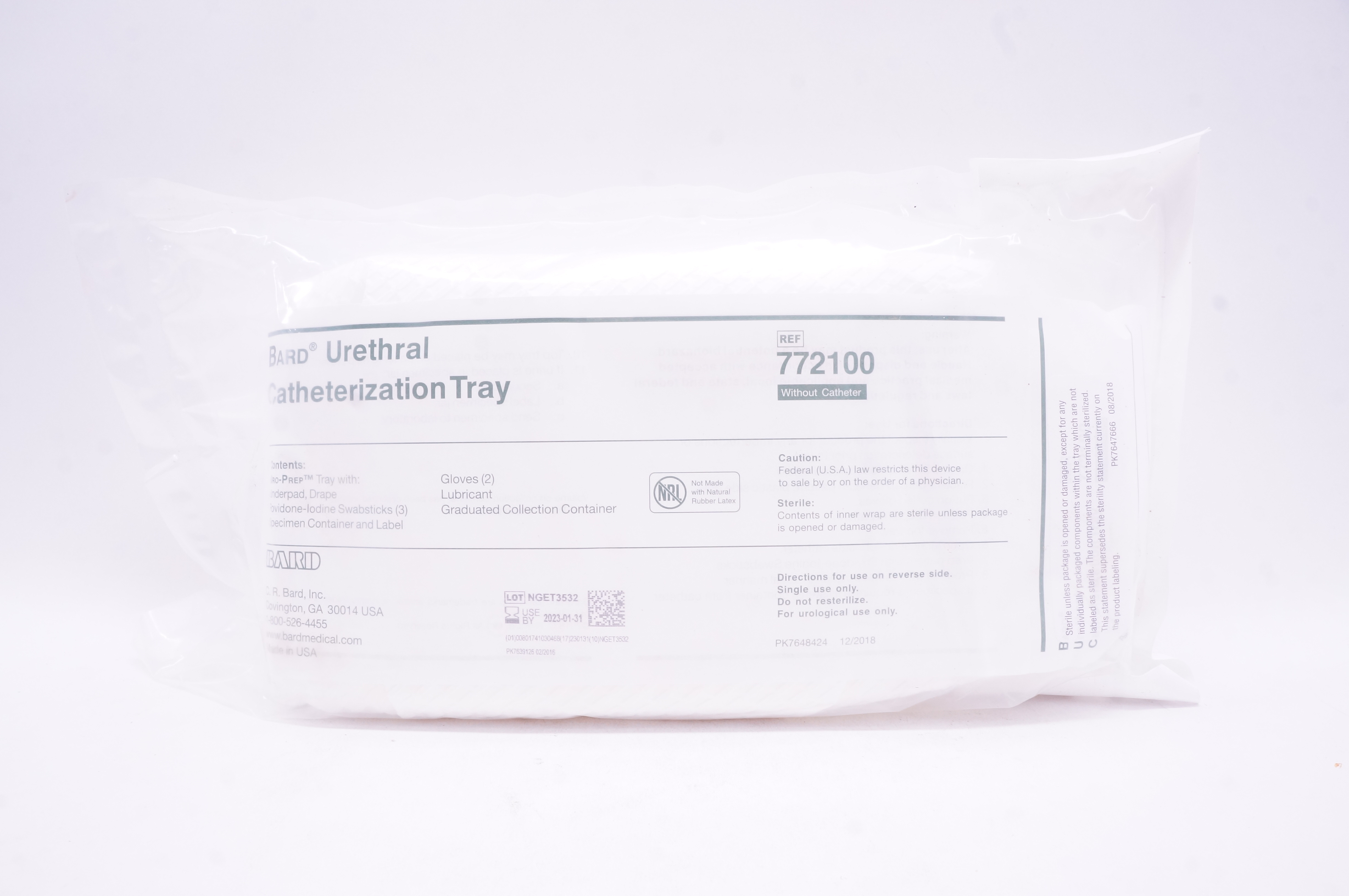 Bard 772100 Urethral Catheterization Tray
