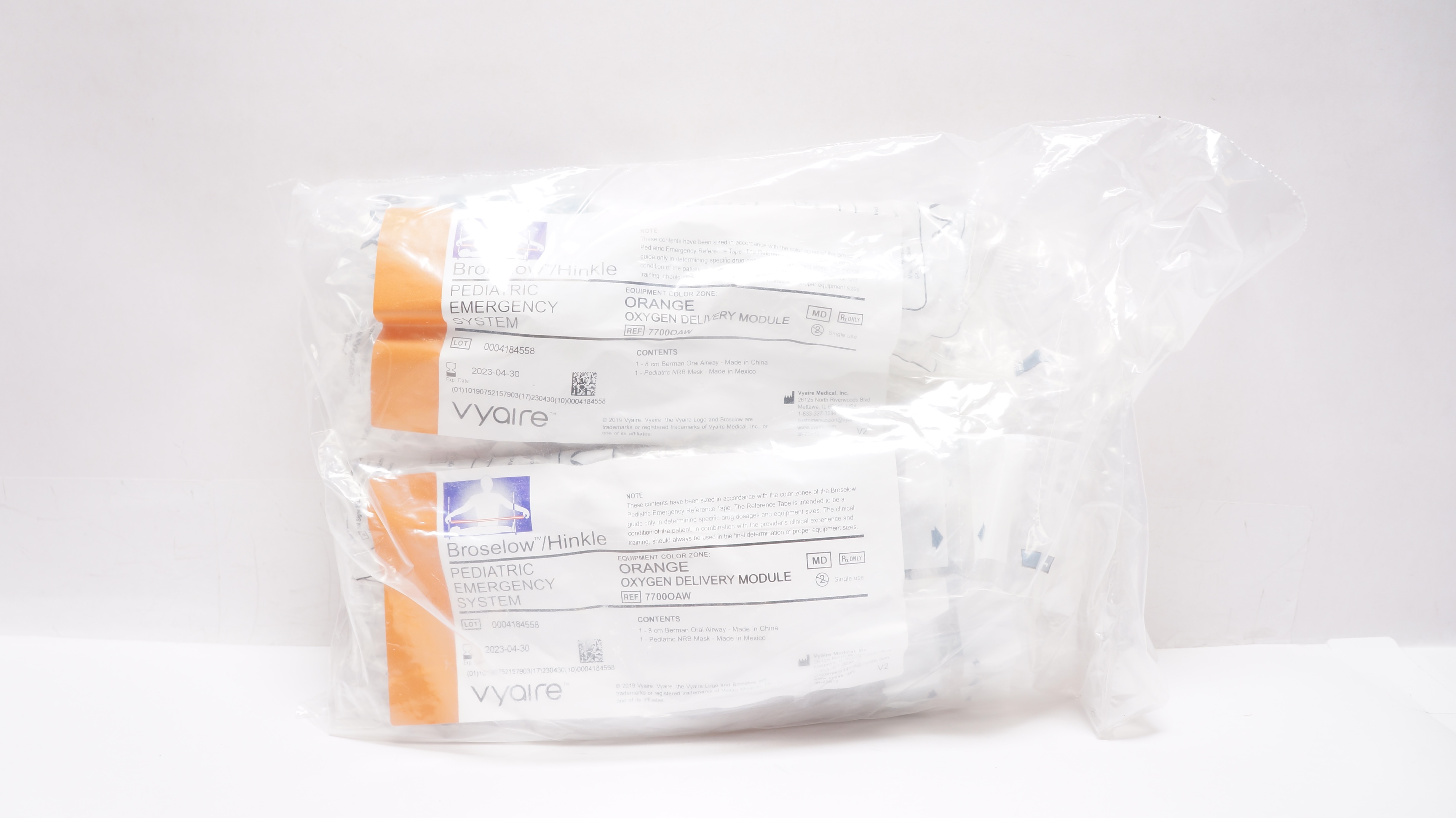 Vyaire 7700OAW Pediatric Emergency System Orange Oxygen Delivery Module (x)