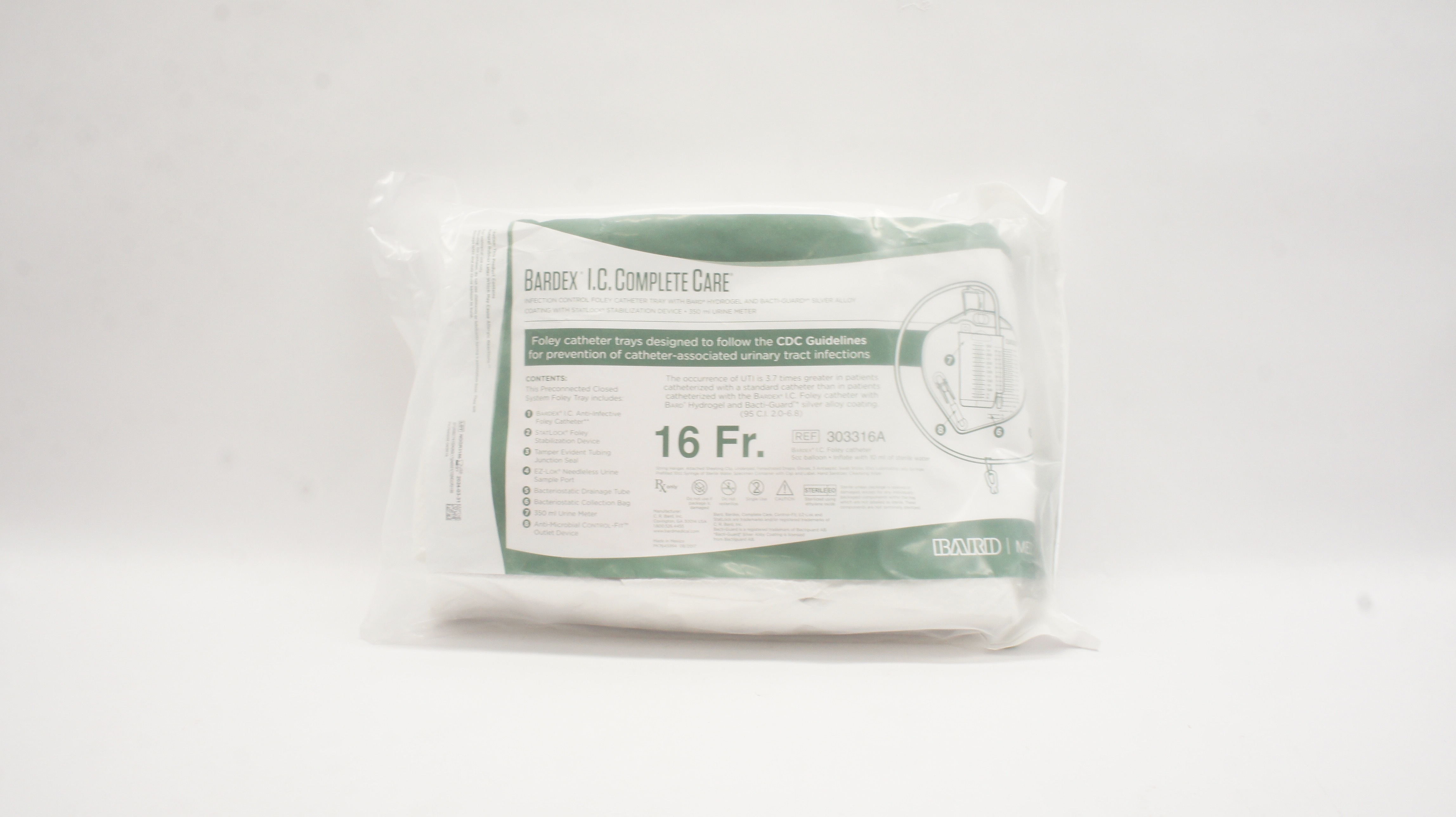 Bard 303316A Bardex I.C. Complete Care Infection Control Foley Cath.Tray 16Fr