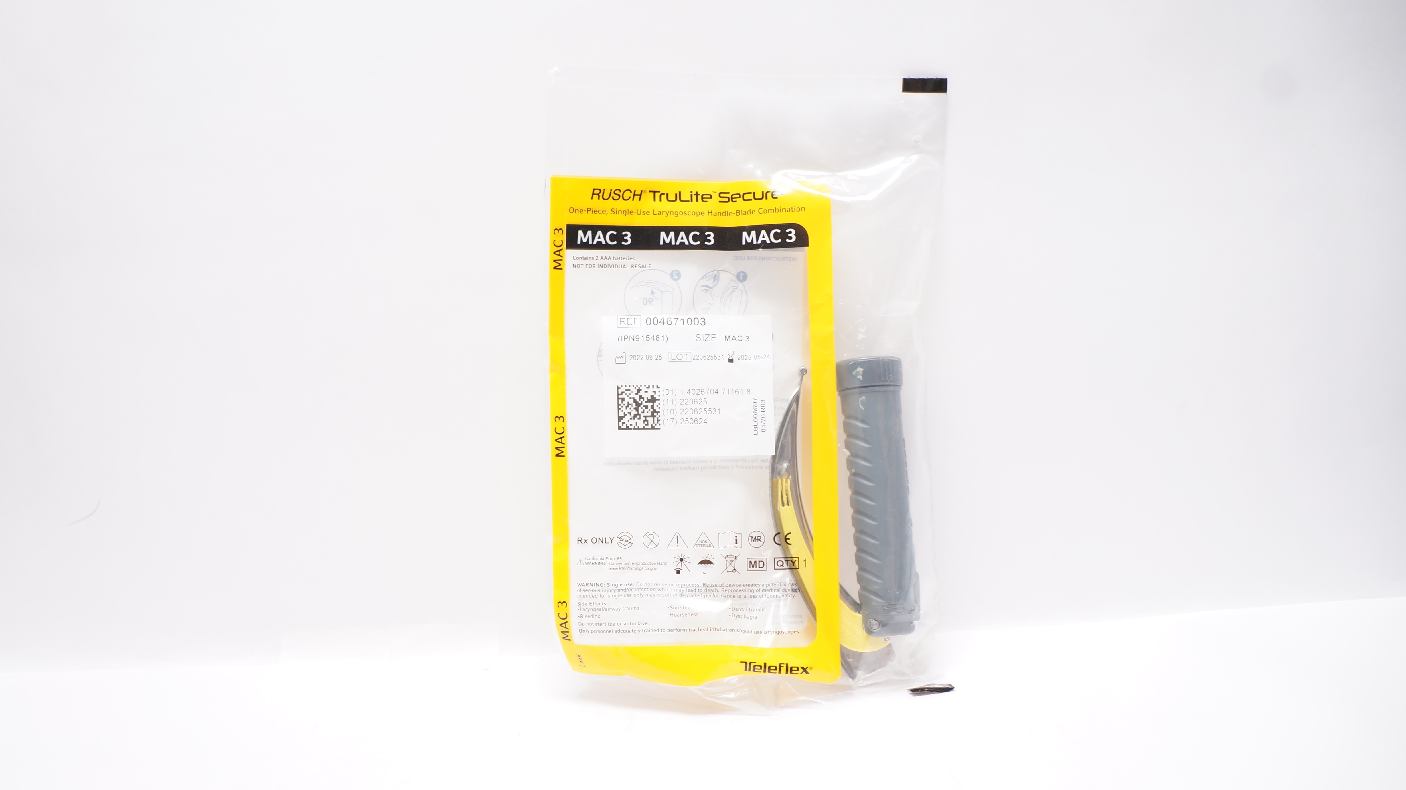 Teleflex 004671003 Rusch TruLite Secure, Size MAC 3