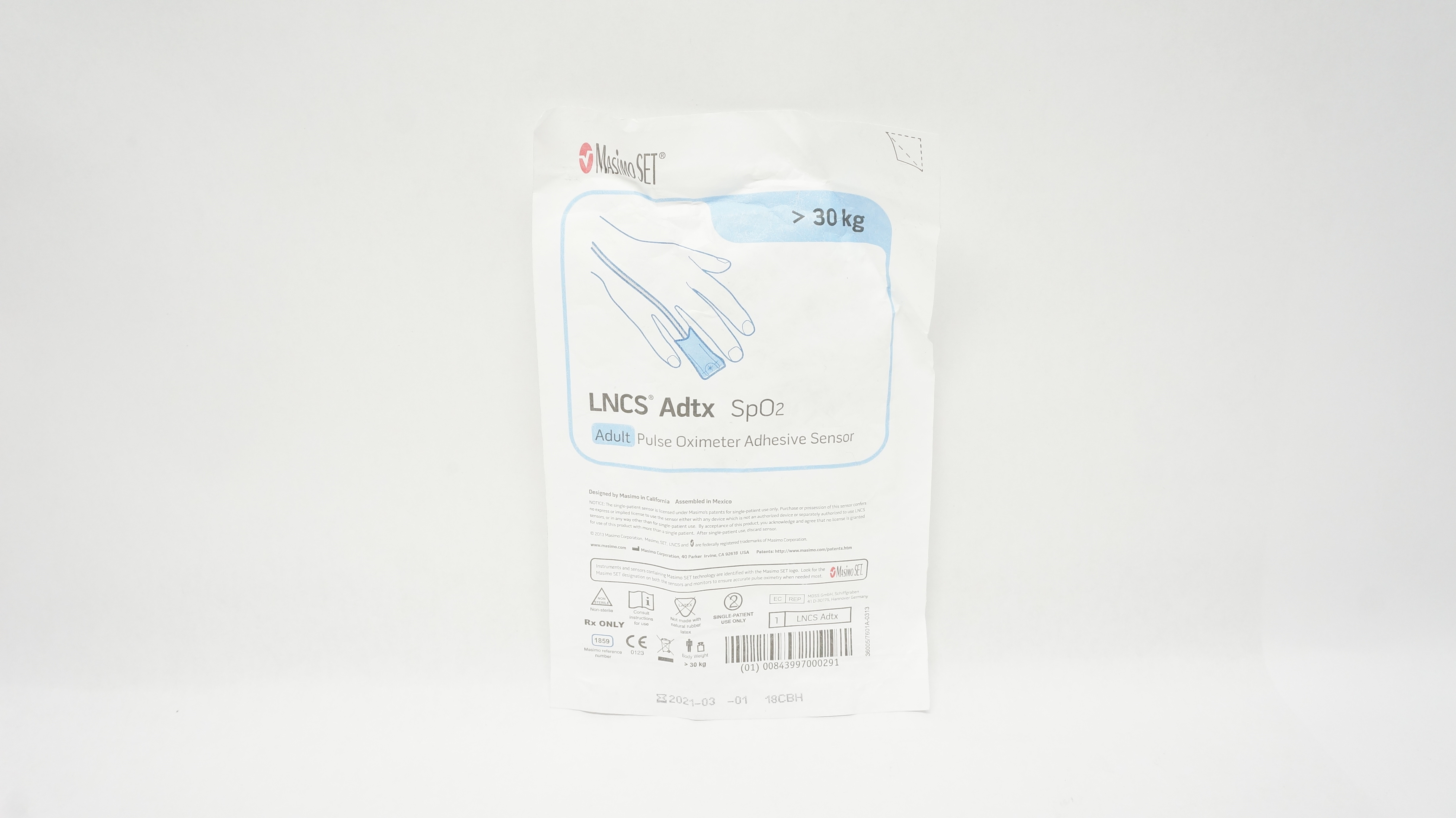 MasimoSet 1859 Neo SpO2 Neonatal/Adult Pulse Oximeter Adhesive Sensor >30kg (x)