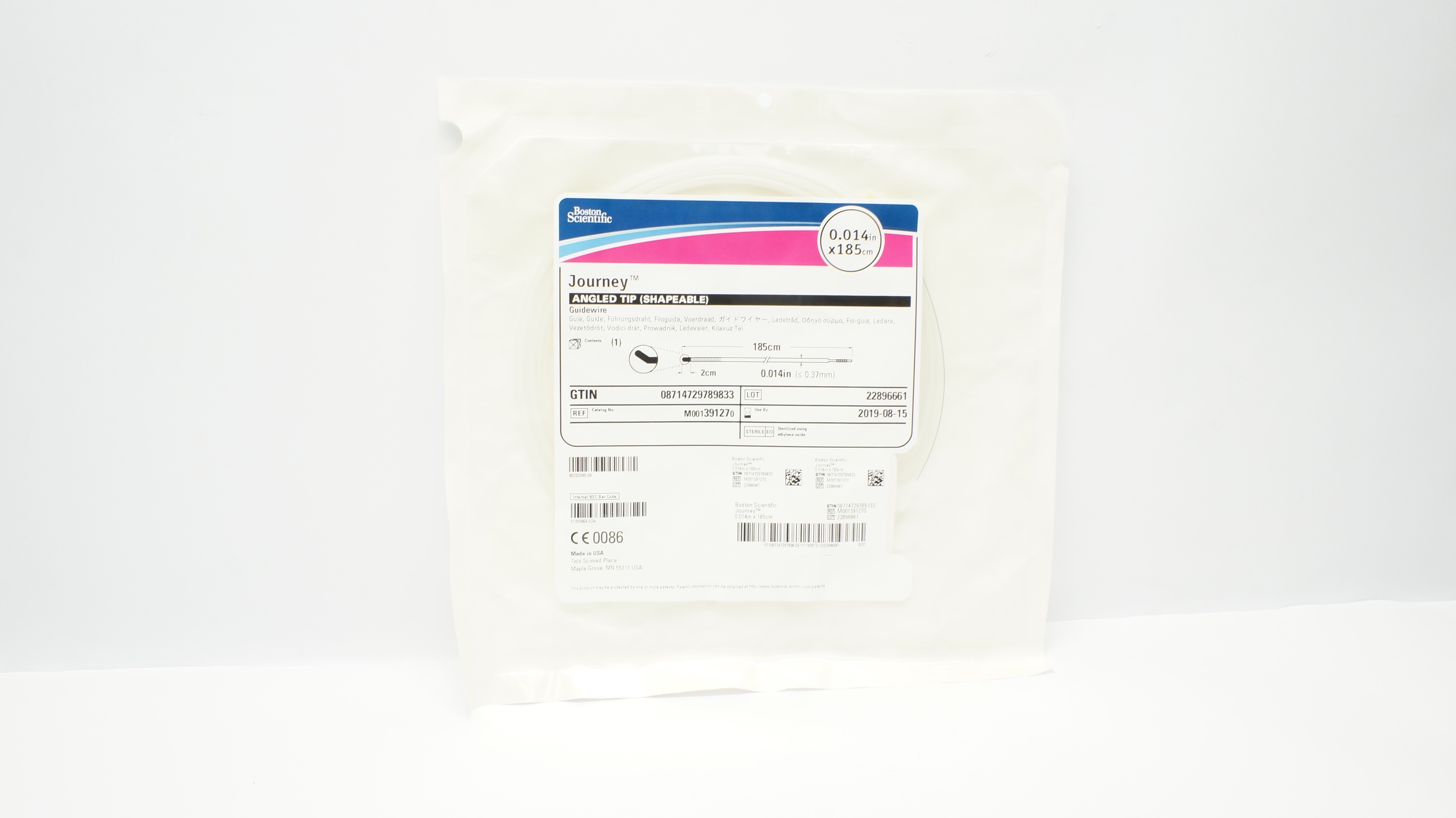 Boston Scientific 39127 Journey Guidewire Angled Tip 0.014inch x 185cm (x)