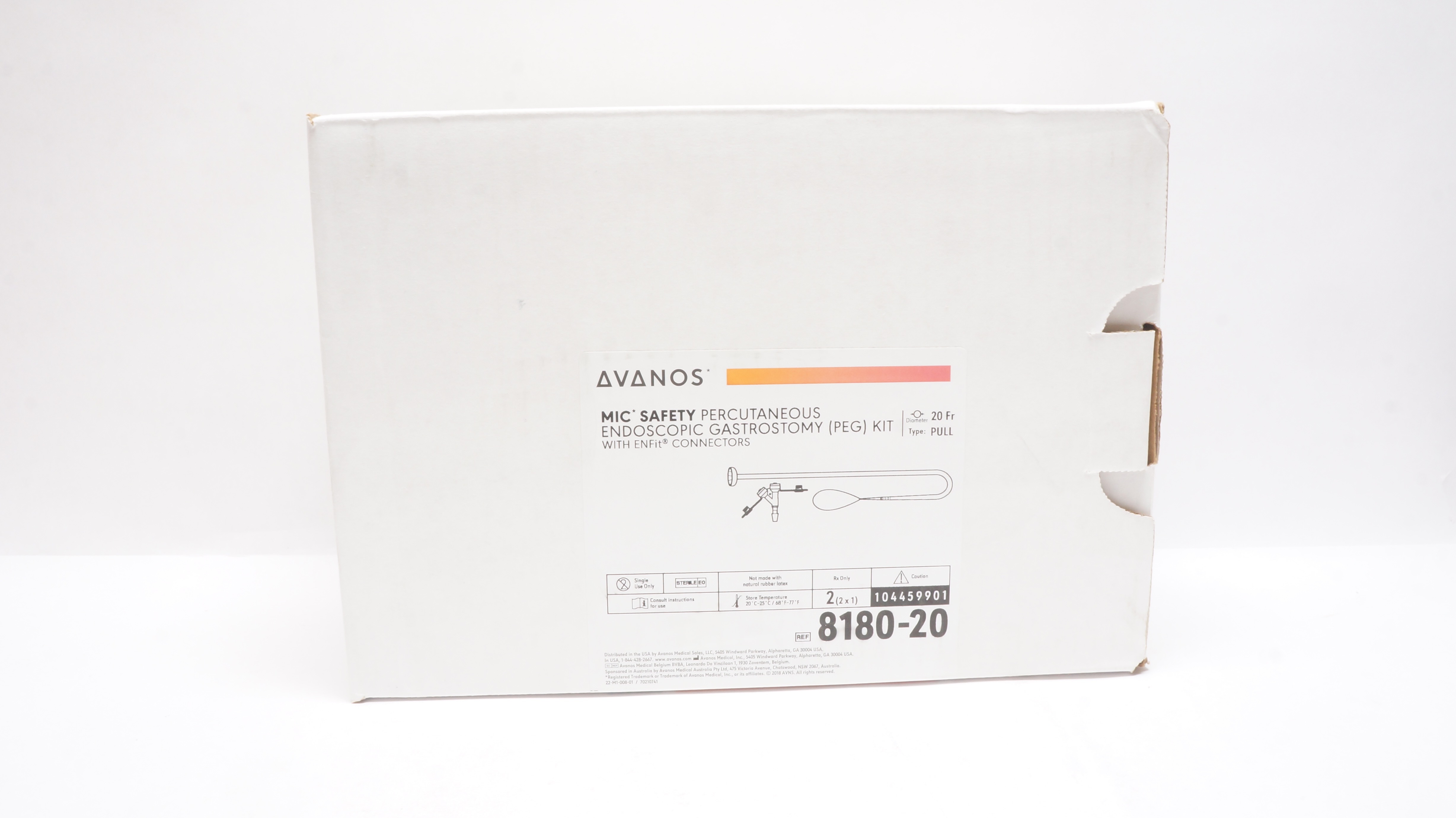 Avanos 818020 MIC Percutaneous Endoscopic Gastrostomy Kit 20Fr (x