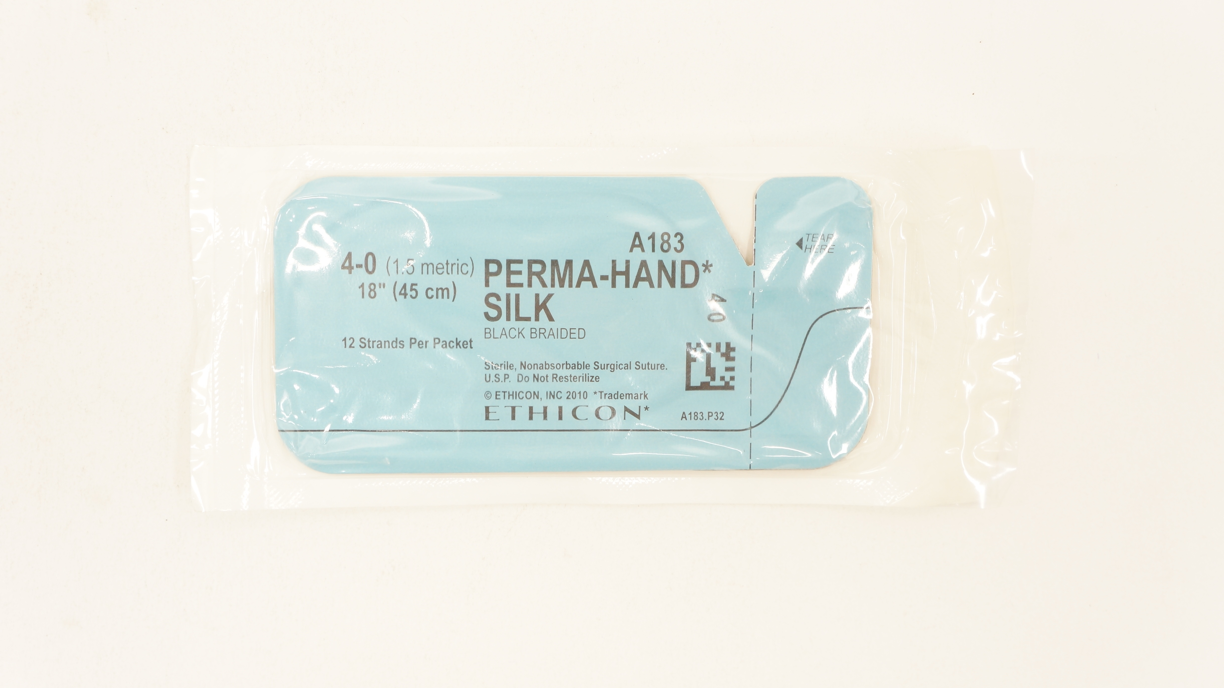 Ethicon A183 4-0 Perma-Hand Silk Black Braided, Surgical Stre 18 inch