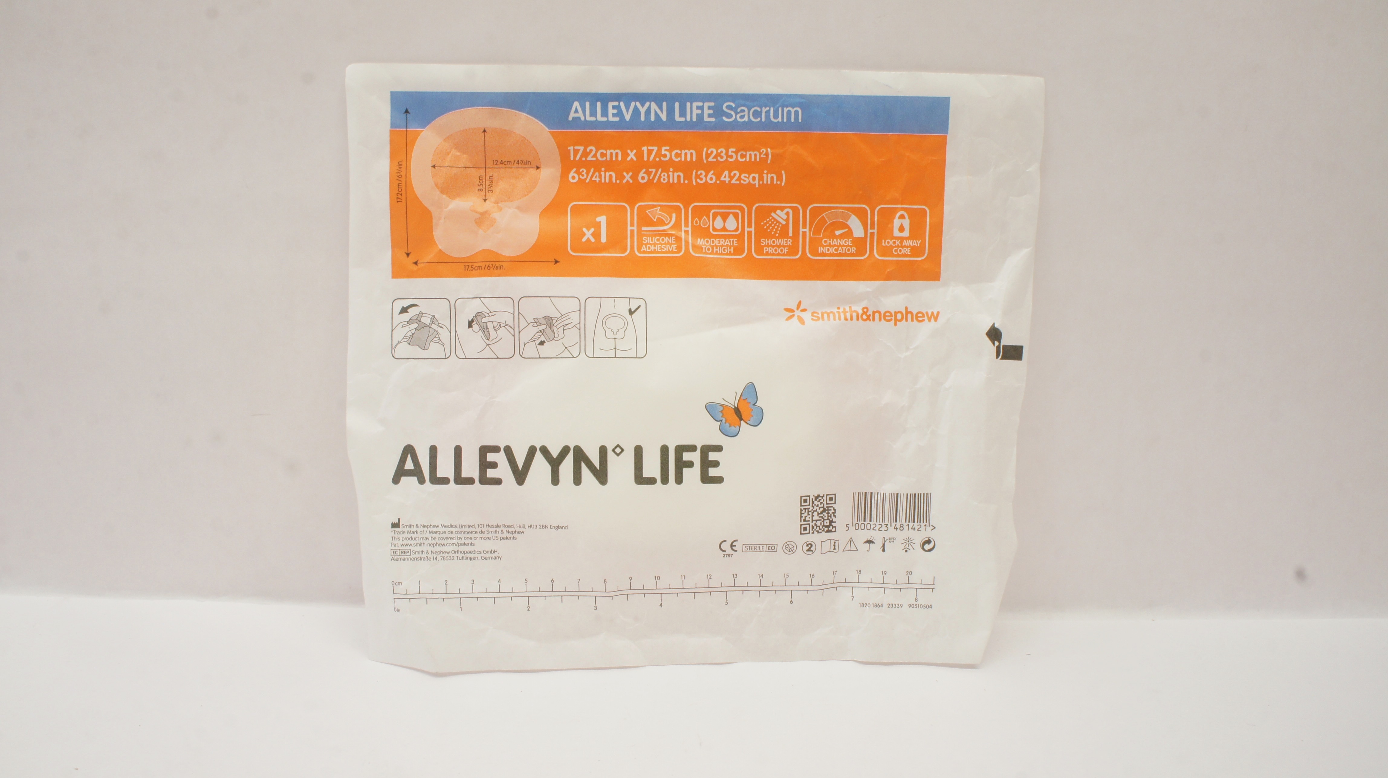 Smith&Nephew 66801306 Allevyn Life Sacrum Dressing 6-3/4 x 6-7/8inch