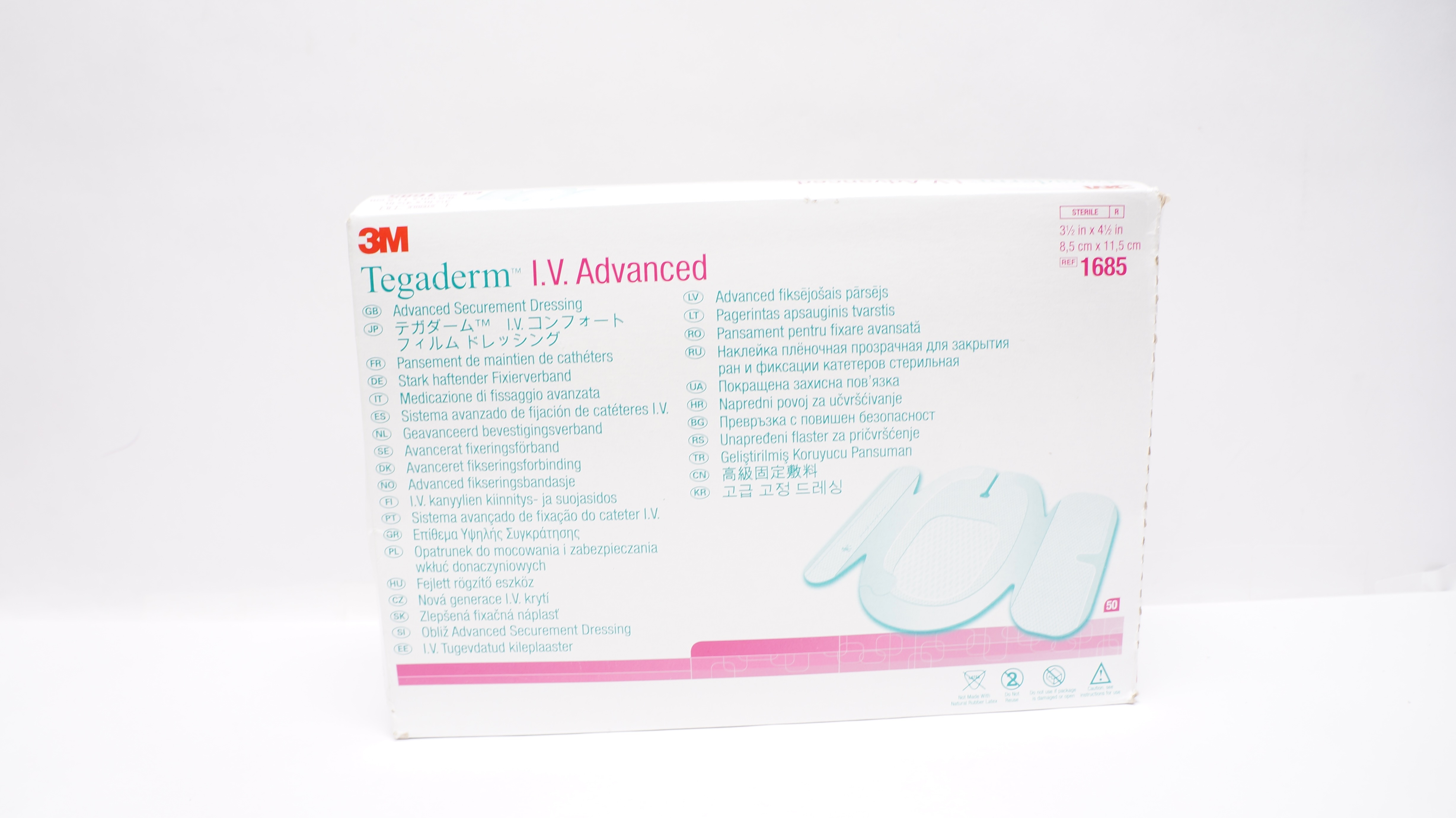 3M 1685 Tegaderm IV Advanced Securement Dressing 3-1/2 x 4-1/2inch - Box of 50