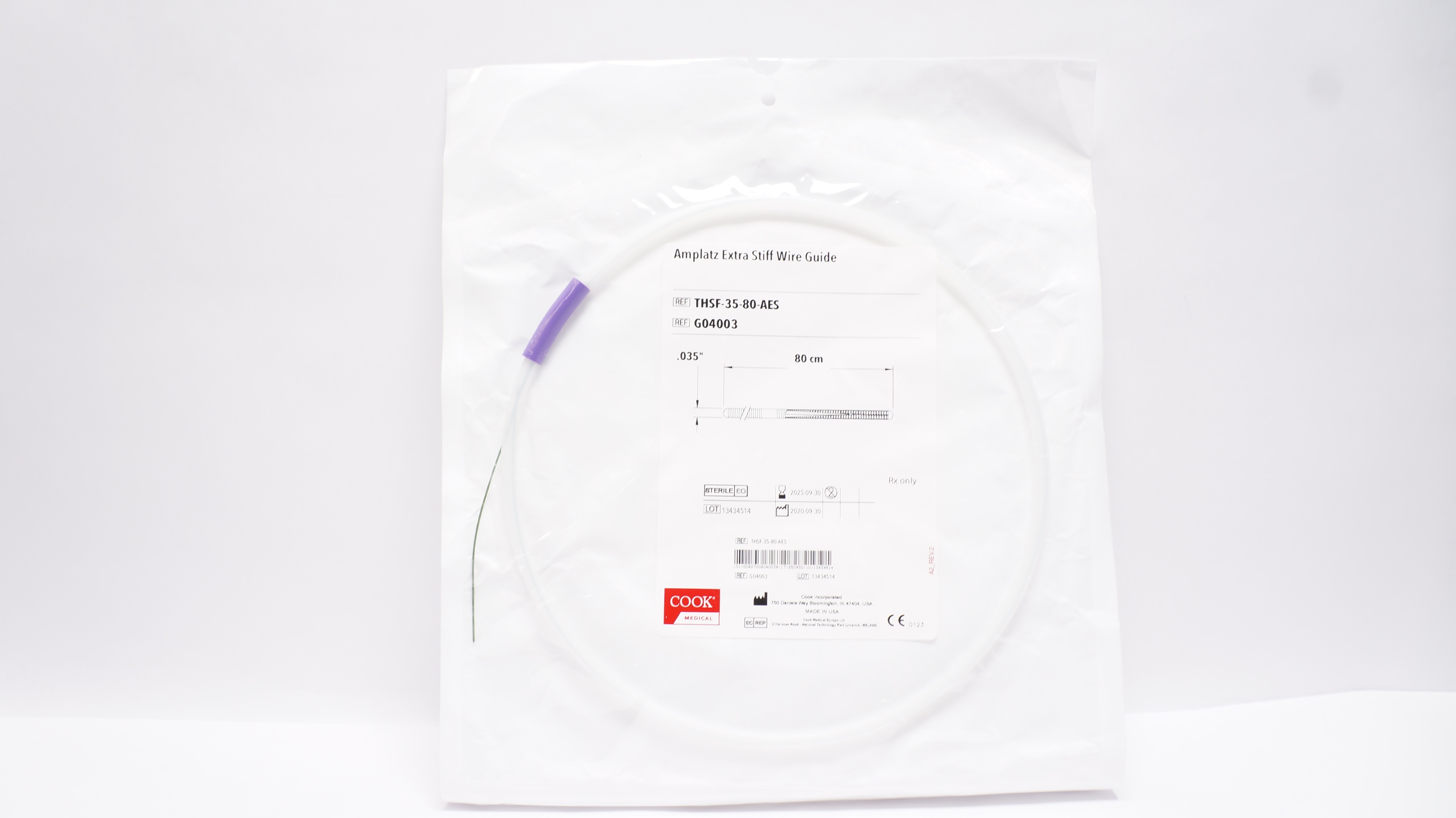 Cook Command Wire Cook Medical G04003 Amplatz Extra Stiff Wire Guide 80cm x .035inch