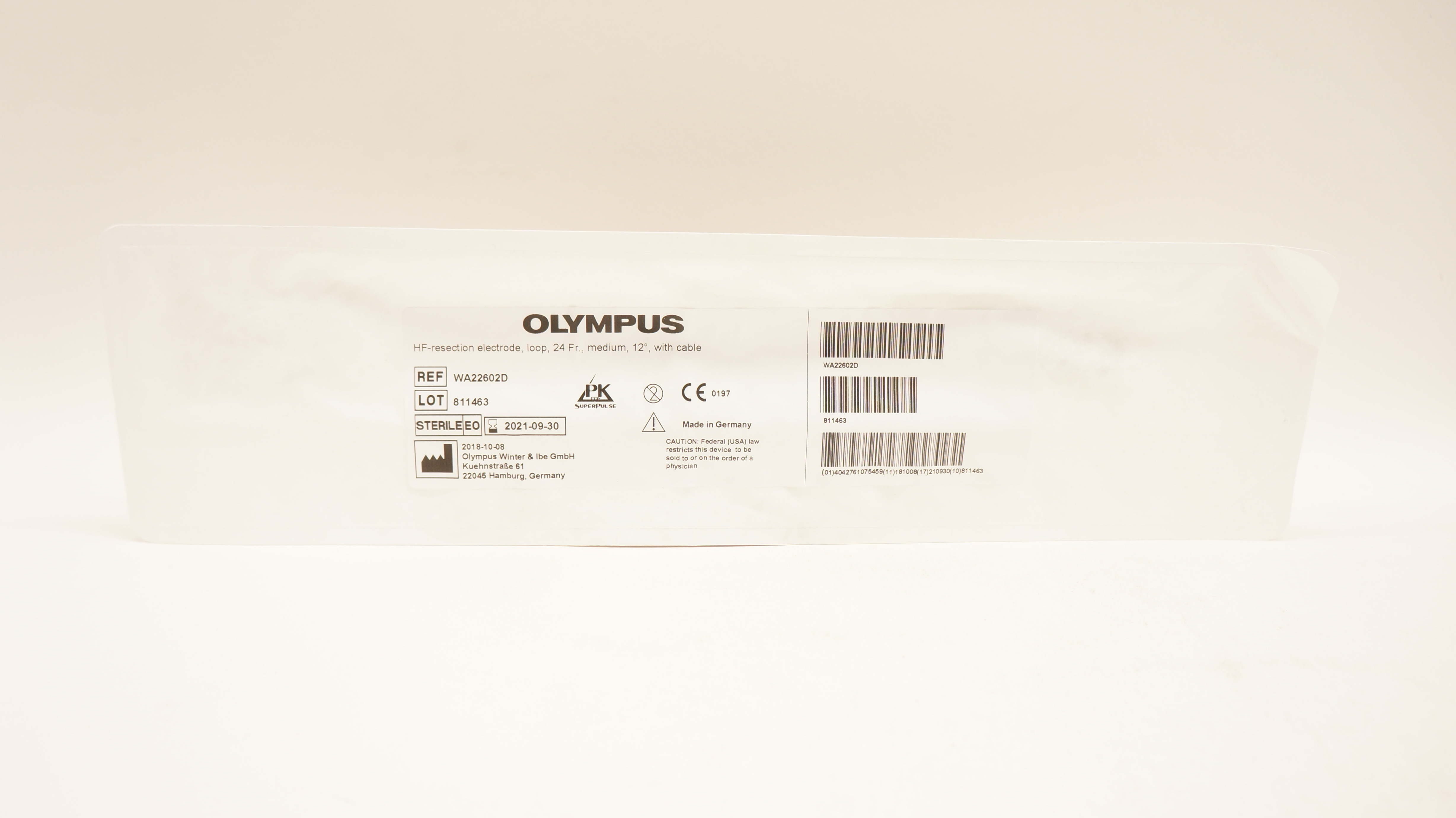 Olympus WA22602D HF-Resection Electrode Loop 24Fr Medium