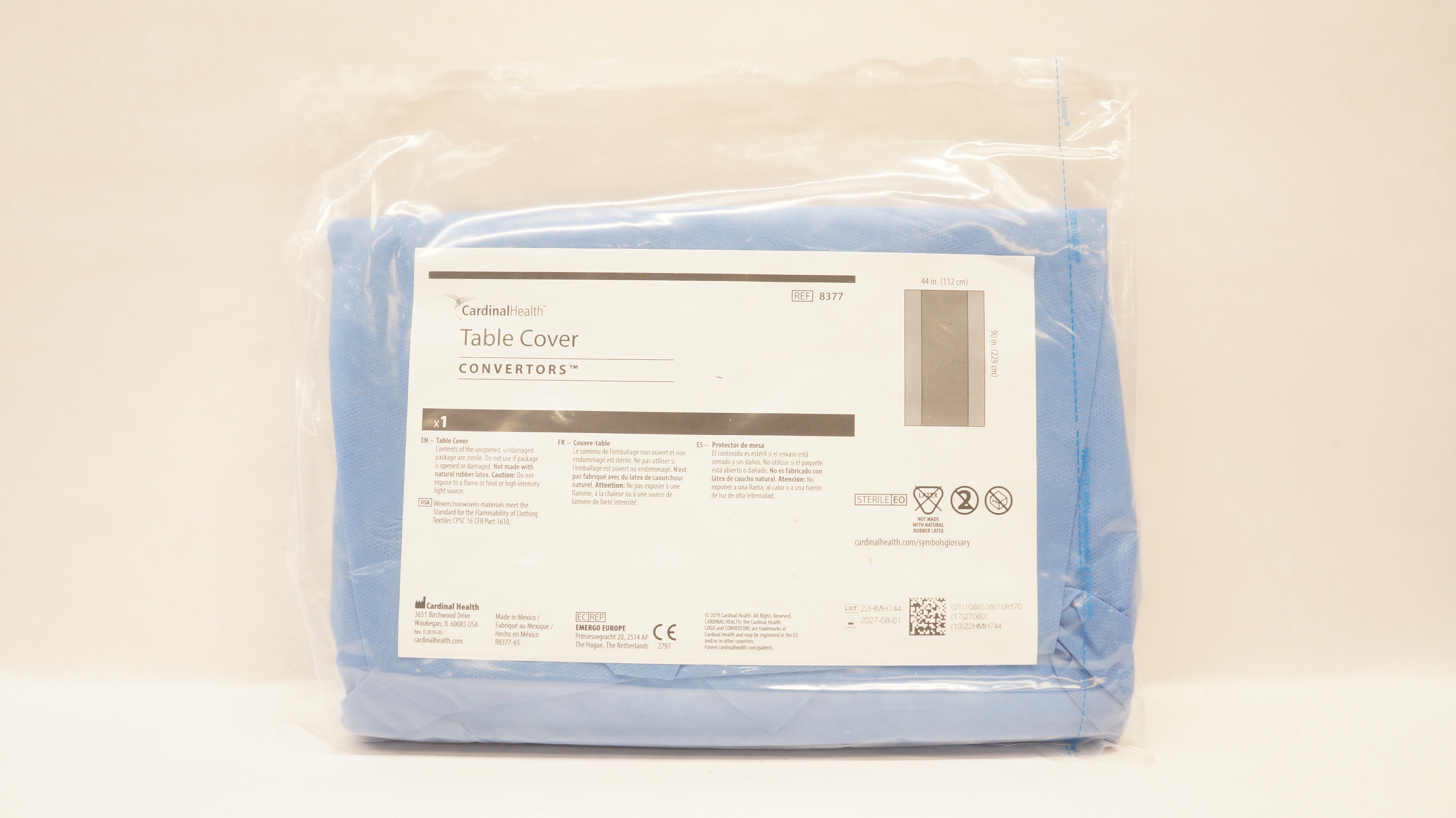 Cardinal Health 8377 Convertors Table Cover 44inch x 90inch