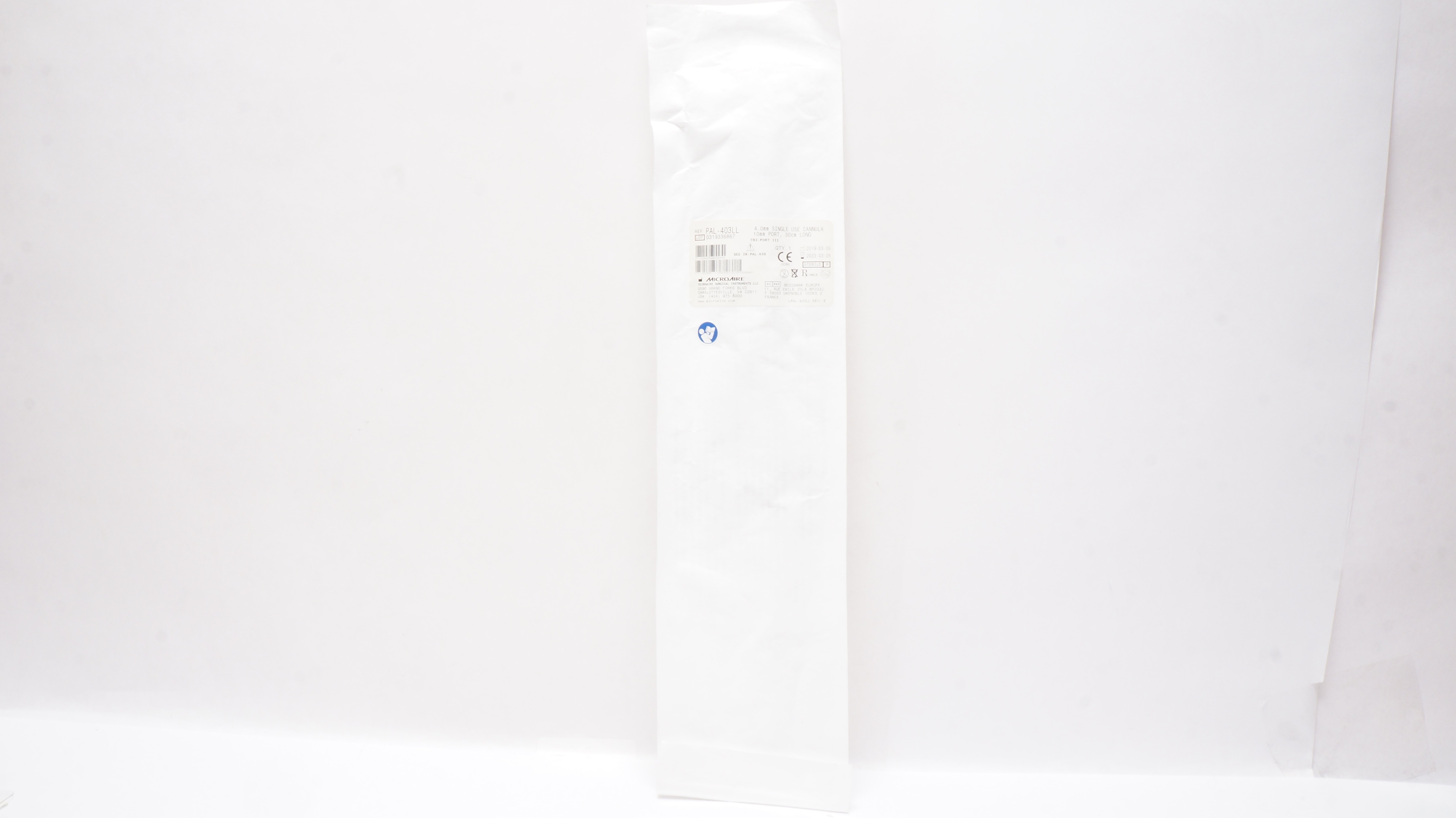 Microaire PAL-403LL Single Use Cannula 4.0mm x 10mm x 30cm (x)