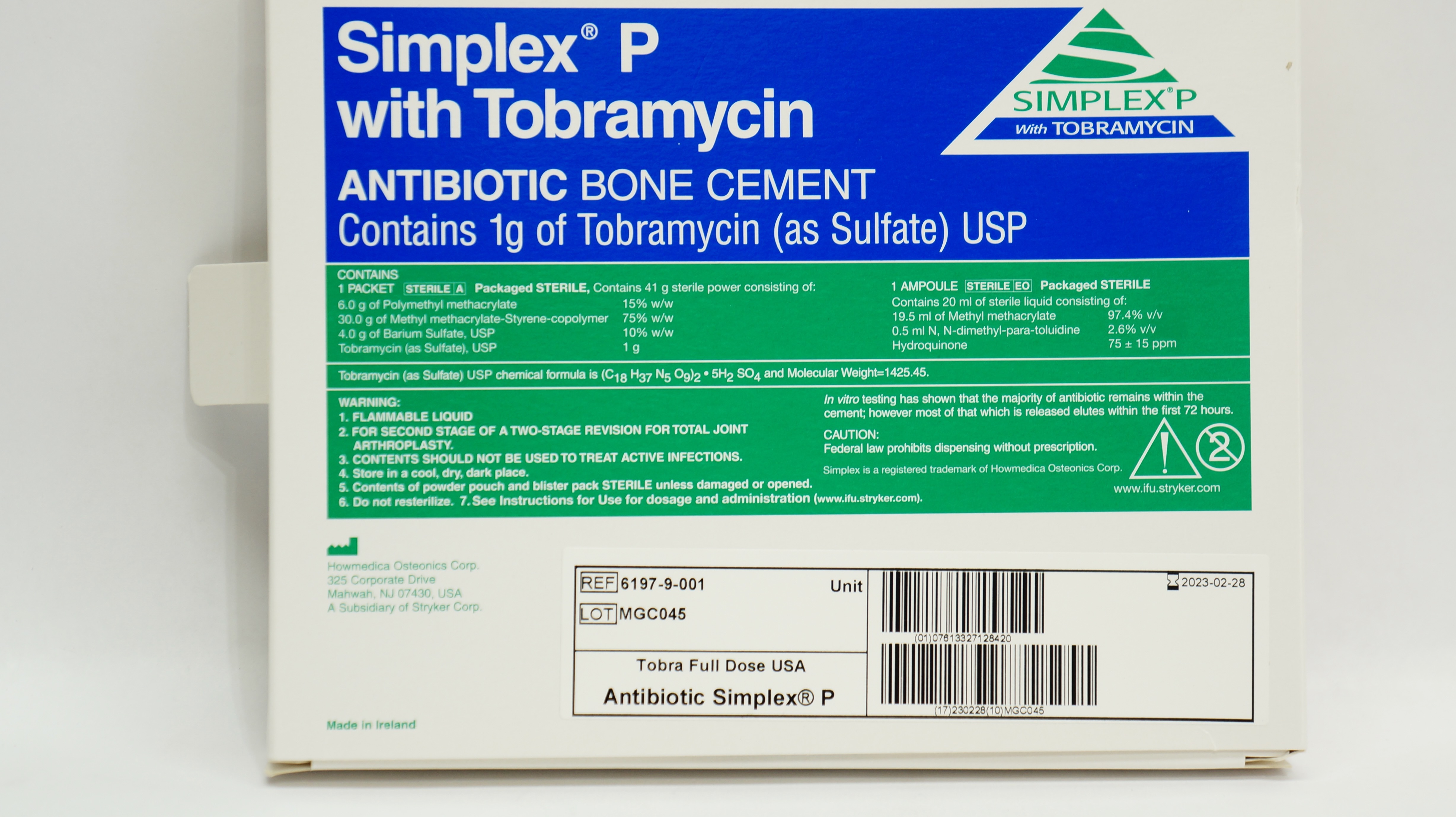 Stryker 6197-9-001 Simplex P Antibiotic Bone Cement with 1gr ...