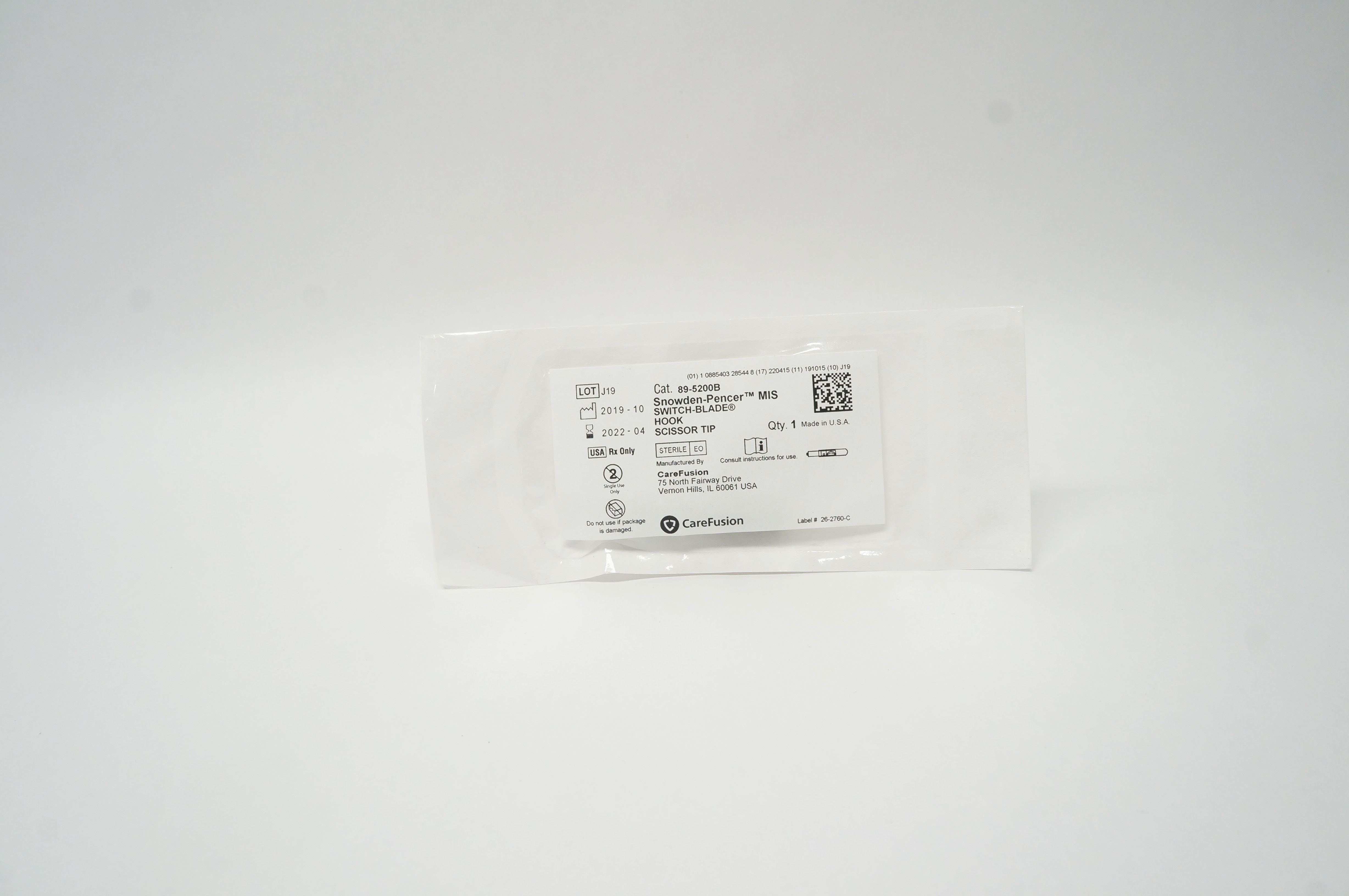 CareFusion 89-5200B Snowden-Pencer MIS Switch - Balde Hook Scissor Tip (x)