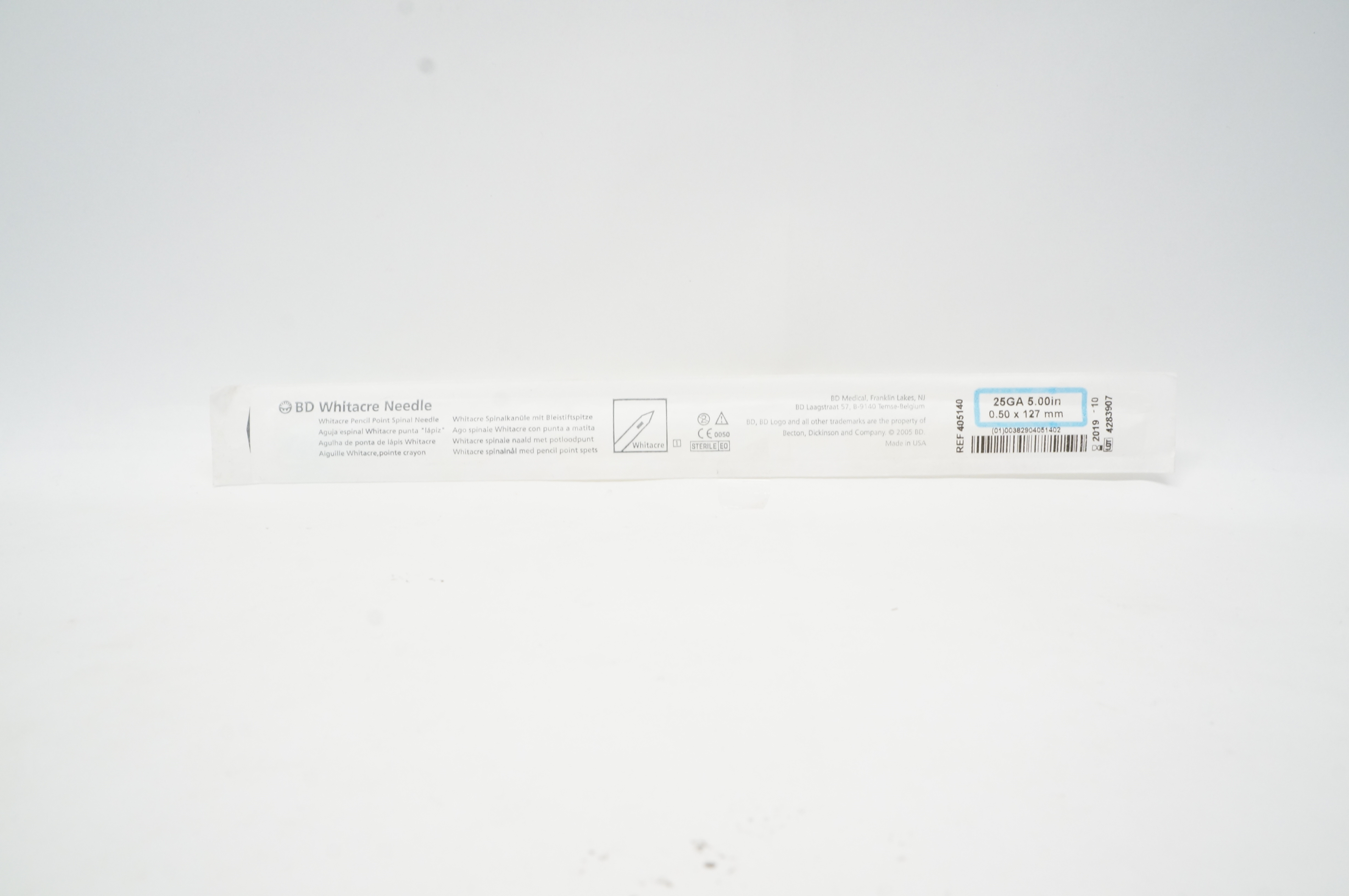 BD 405140 Whitacre Pencil Point Spinal Ndle 25Ga x 5inch (x)