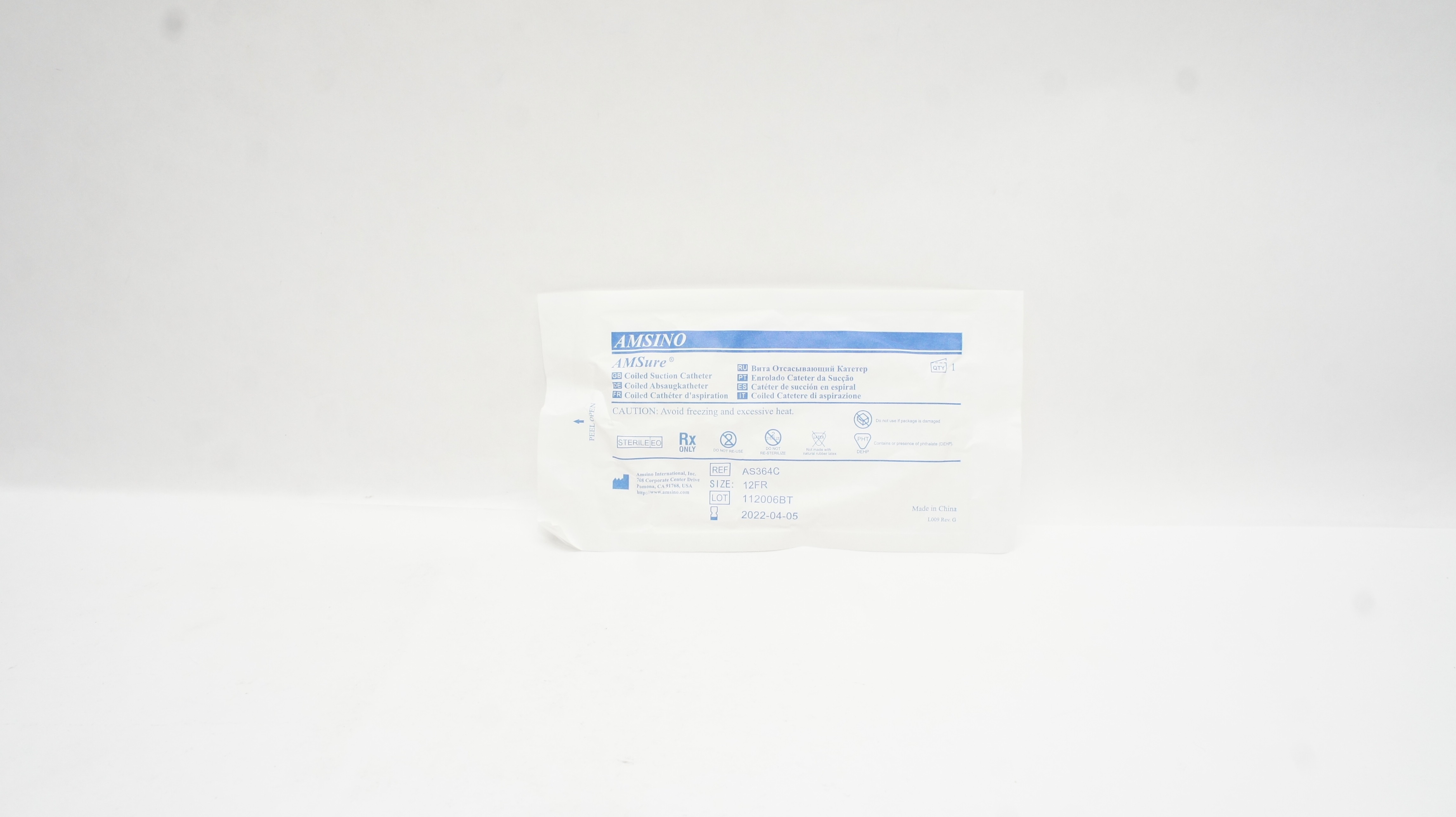 Amsino AS364C AMSure Coiled Suction Cath. 12Fr (x)