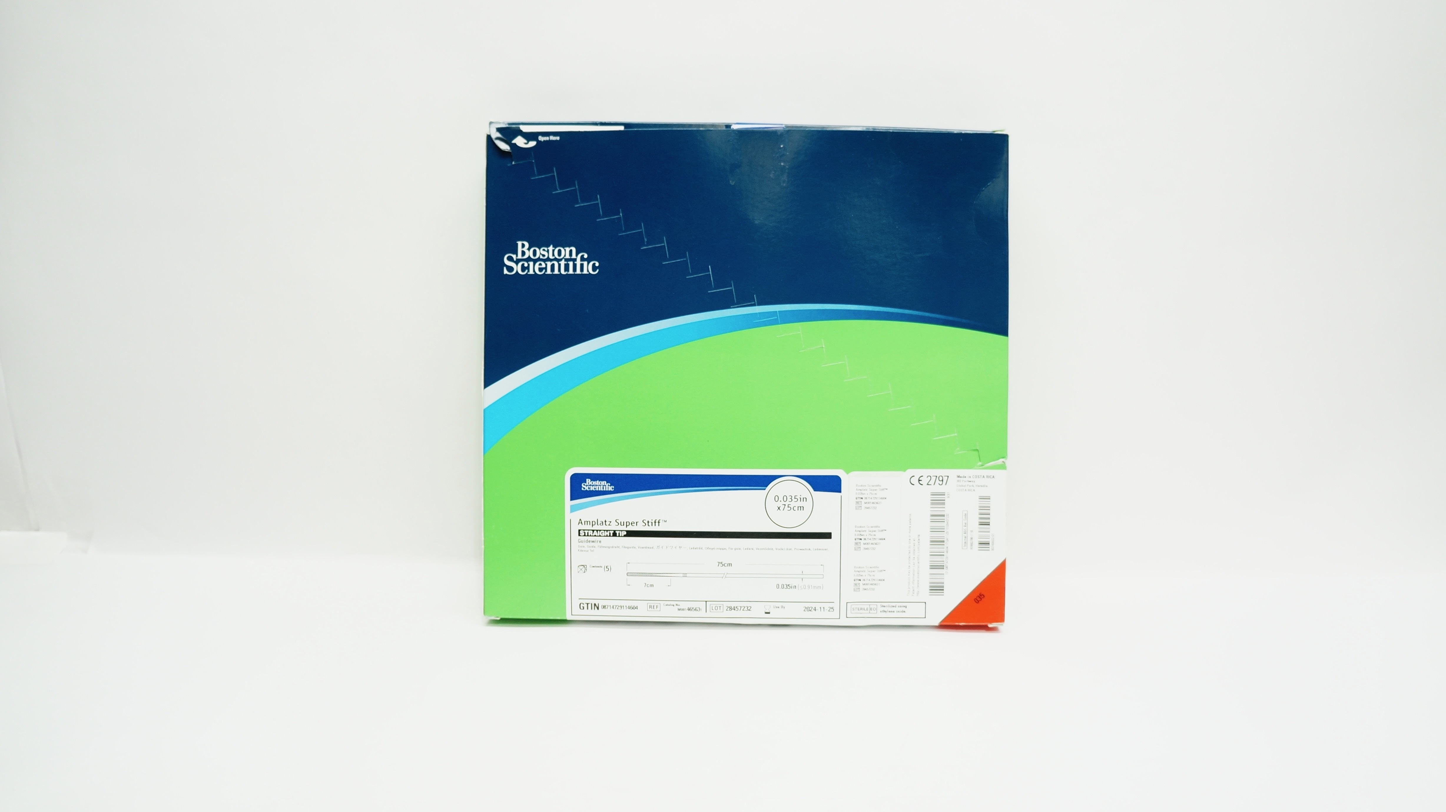 Boston Scientific 46563 Amplatz Super Stiff Guidewire 0.035inch x 75cm- Box of 5