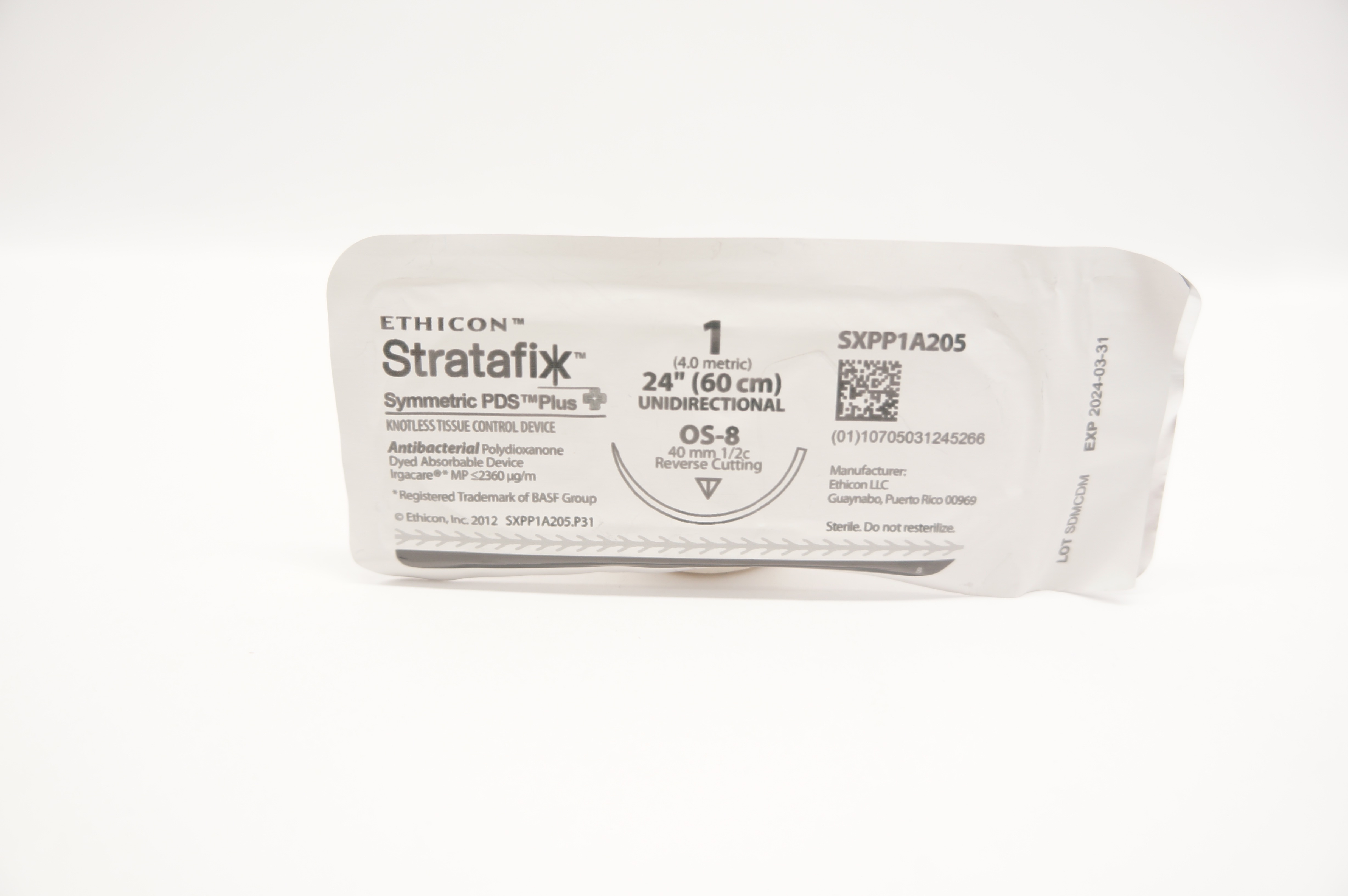 Ethicon SXPP1A205 1 Stratafix OS-8 40mm 1/2c Reverse Cutting 24inch