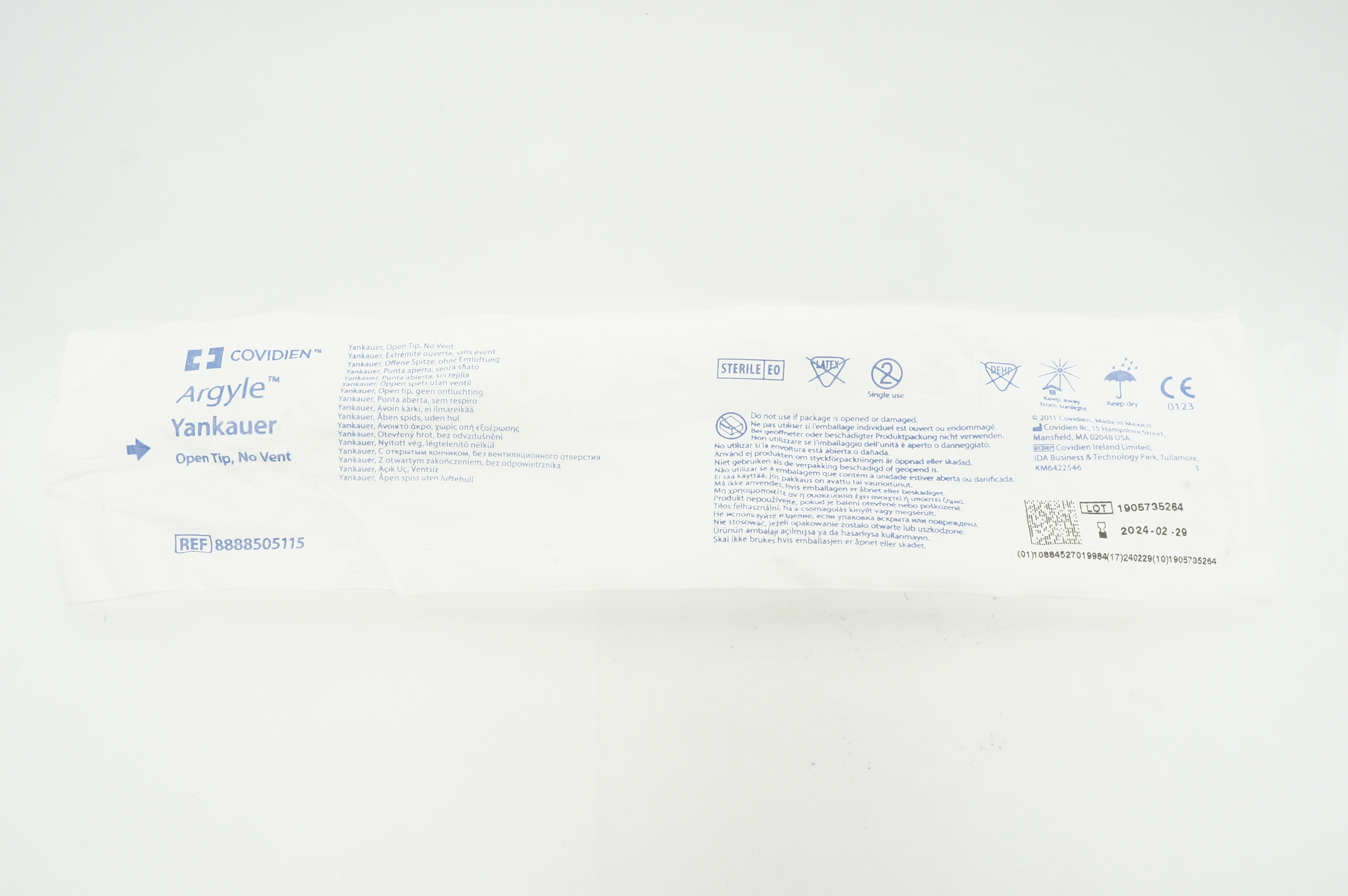 Covidien 8888505115 Argyle Yankauer Open Tip, No Vent