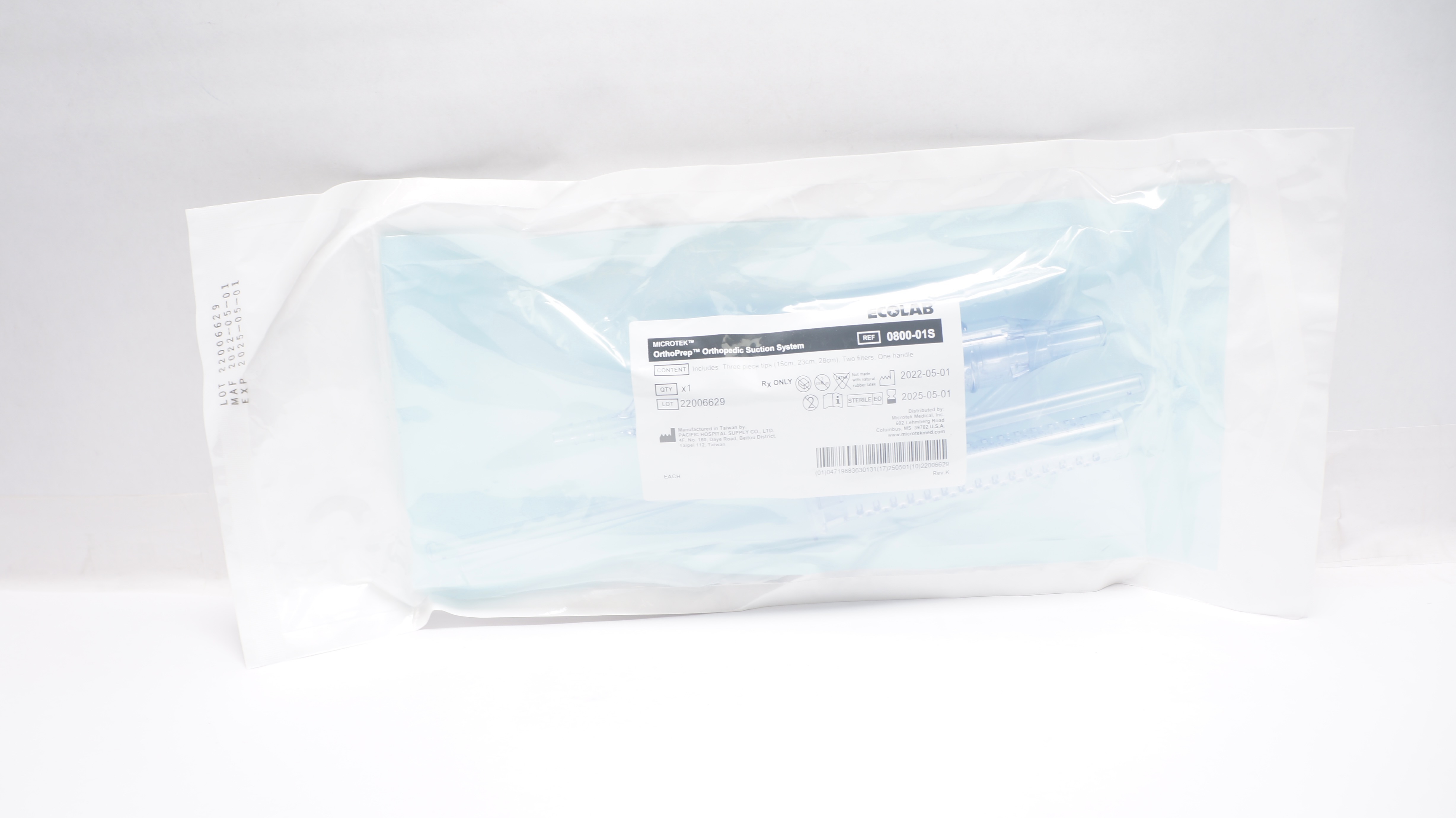 PACIFIC HOSPITAL SUPPLY 0800-01S ECOLAB OrthoPrep Orthopedic Suction System