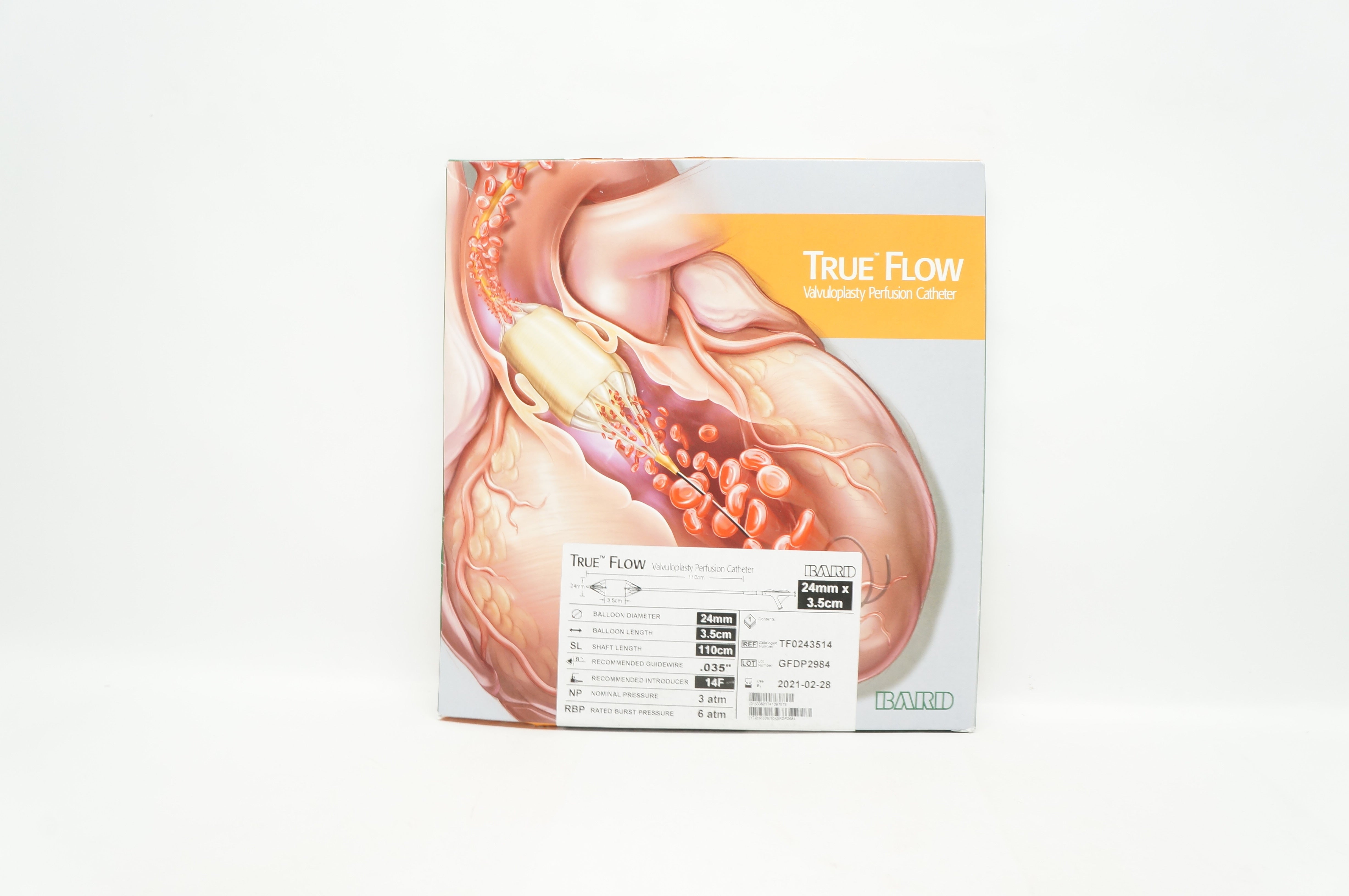 Bard TF0243514 True Flow Valvuloplasty Perfusion Cath. 14F x .035inch x 110cm (x)