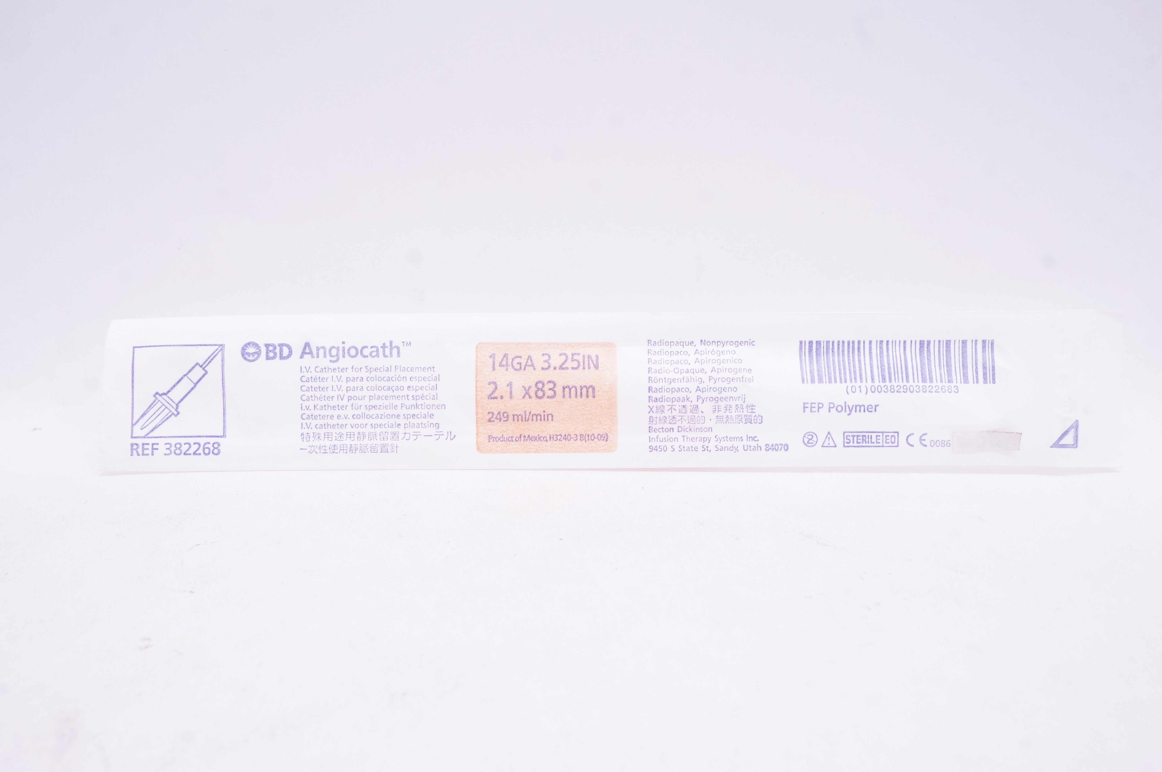 BD 382268 Angiocath I.V. Cath. For Special Placement 14GA  (x)