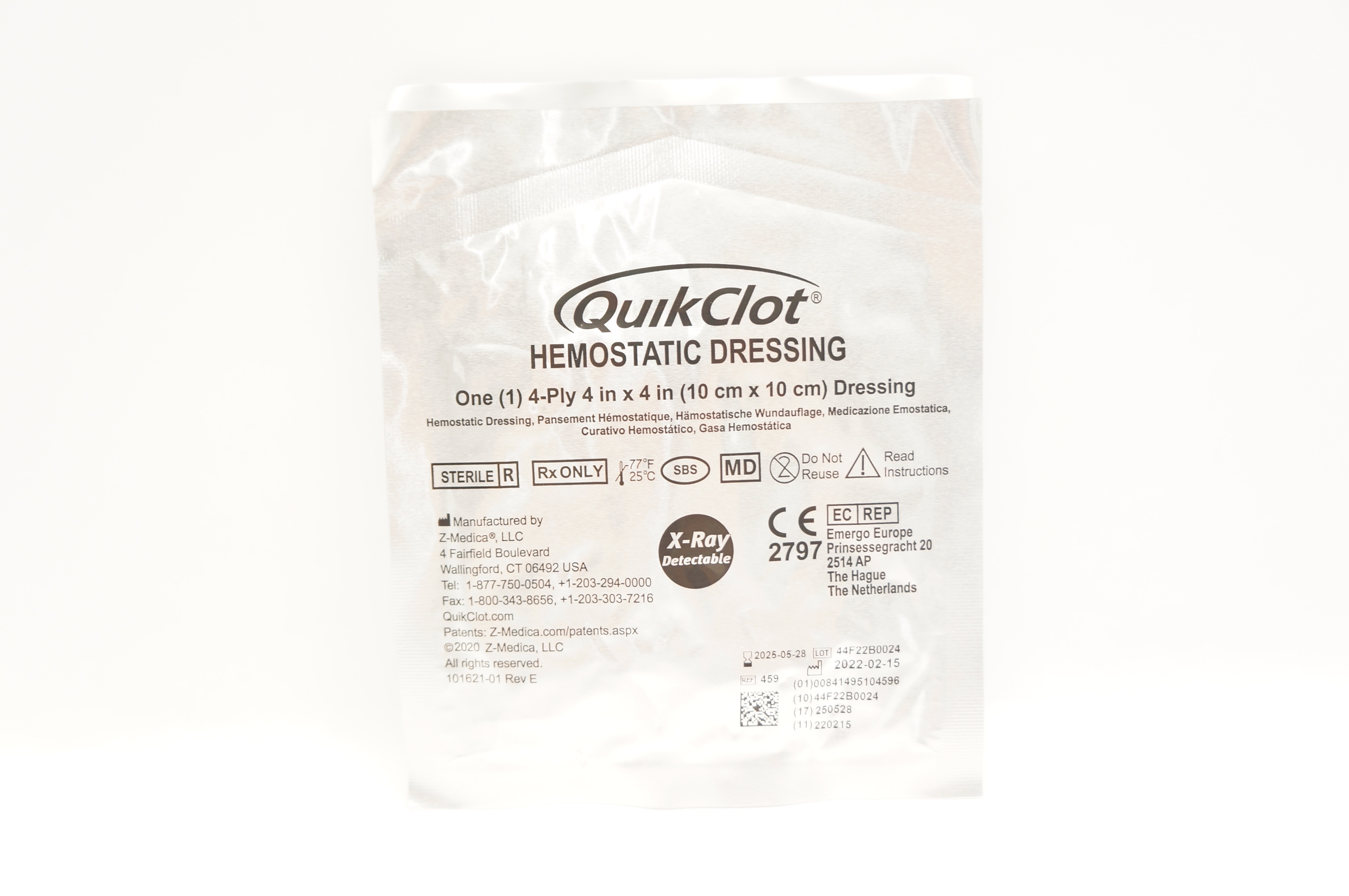 Z-Medica 459 QuikClot Hemostatic Dressing 4-Ply 4 x 4inch (x)