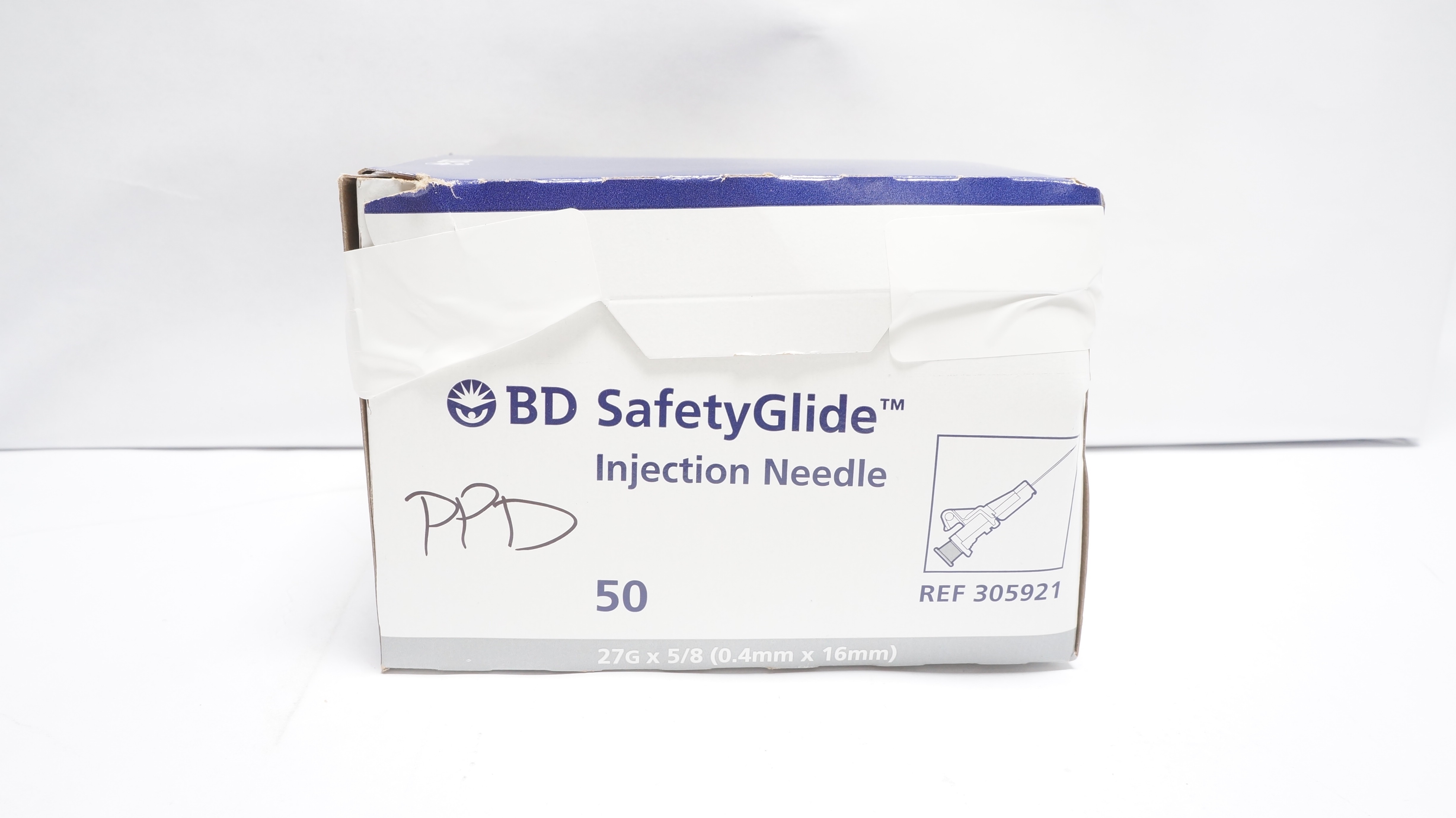 BD 305921 SafetyGlide Injection Needle 27G x 5/8 (x) - Box of 35