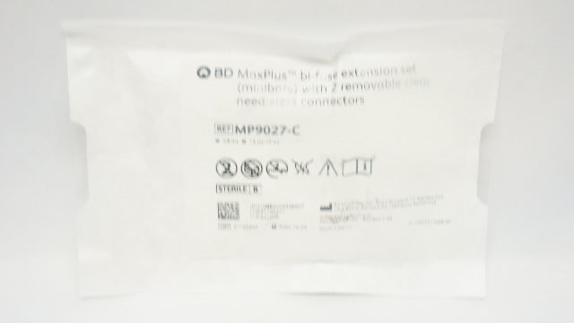 BD MP9027-C MaxPlus Bi-Fuse Extension Set W/2 Removable Connectors 0.8ml x 5in.